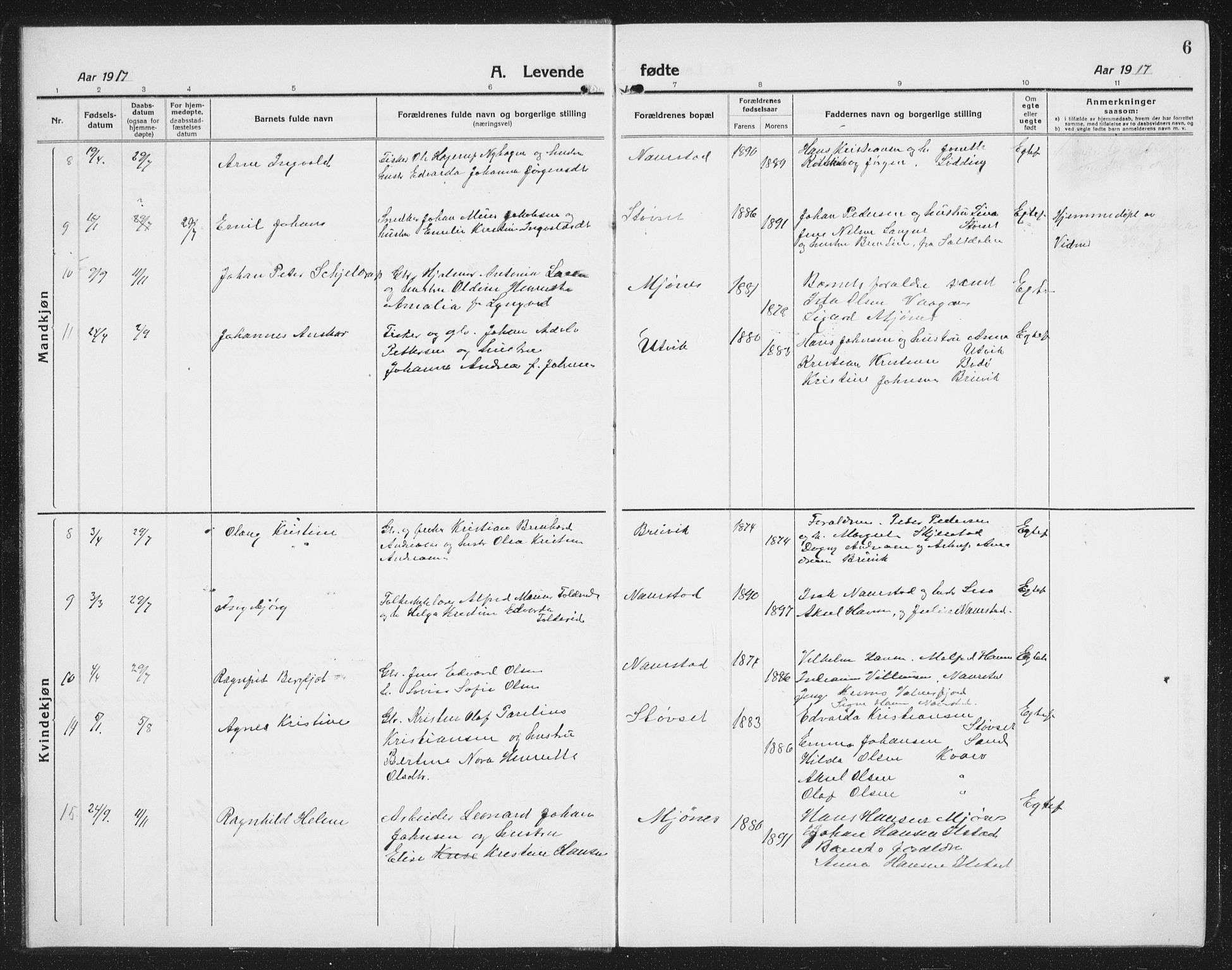 Ministerialprotokoller, klokkerbøker og fødselsregistre - Nordland, SAT/A-1459/852/L0757: Parish register (copy) no. 852C08, 1916-1934, p. 6