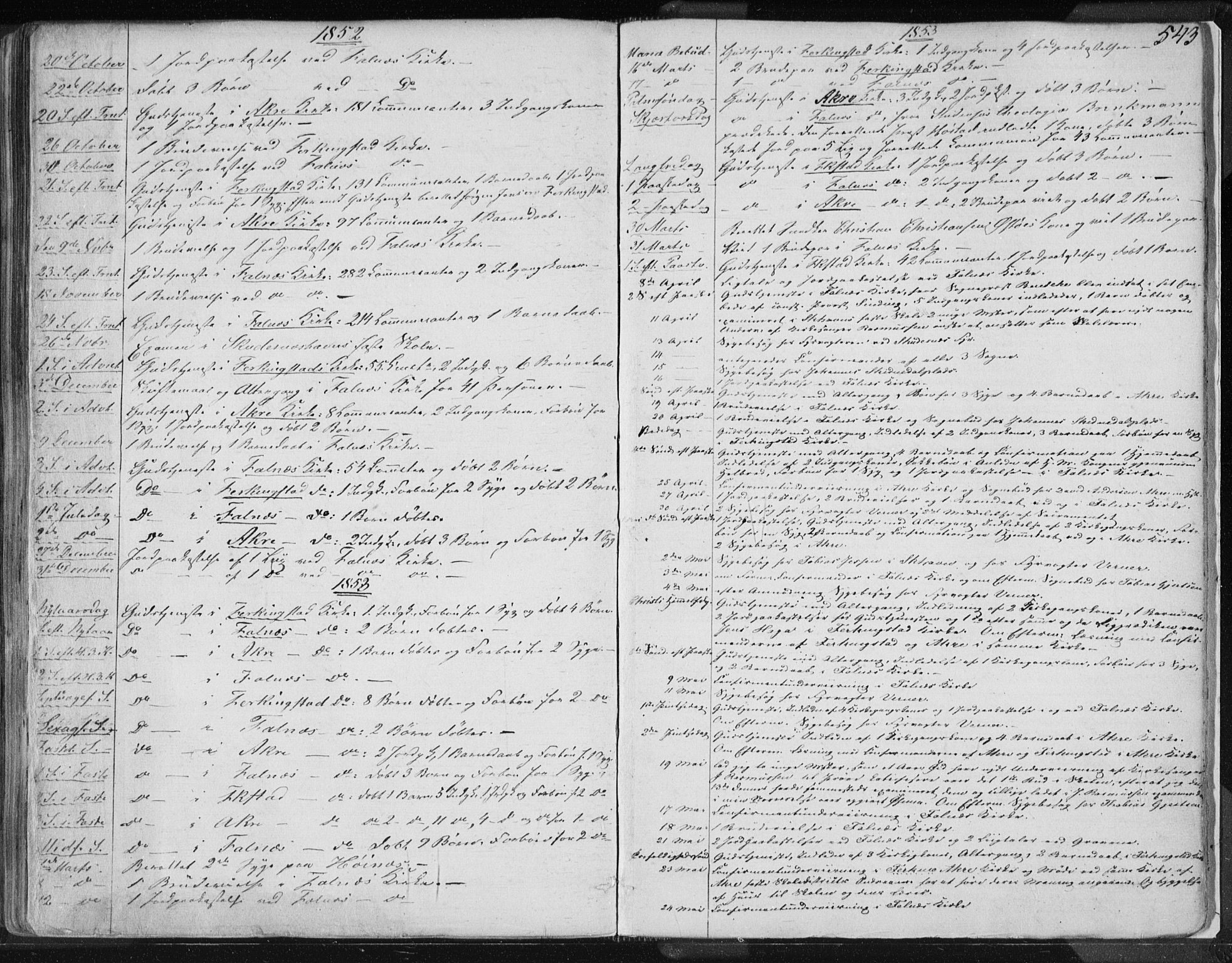 Skudenes sokneprestkontor, AV/SAST-A -101849/H/Ha/Haa/L0005: Parish register (official) no. A 3.2, 1847-1863, p. 543