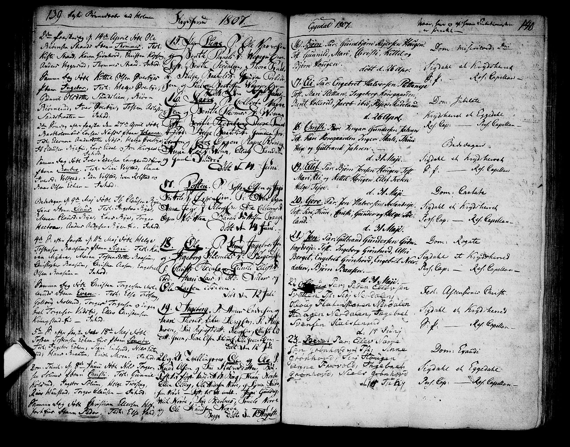 Sigdal kirkebøker, AV/SAKO-A-245/F/Fa/L0003: Parish register (official) no. I 3, 1793-1811, p. 139-140