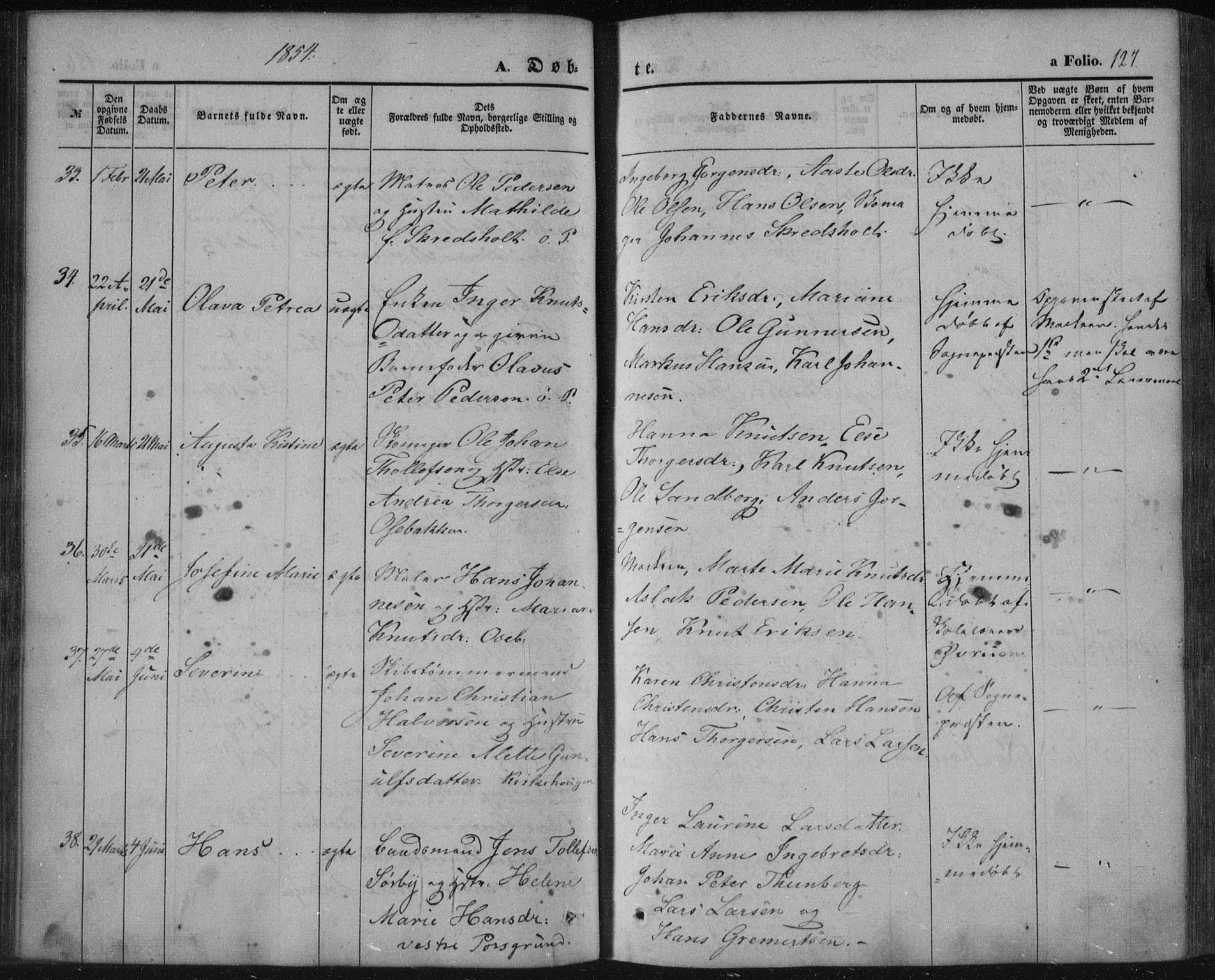 Porsgrunn kirkebøker , AV/SAKO-A-104/F/Fa/L0006: Parish register (official) no. 6, 1841-1857, p. 127