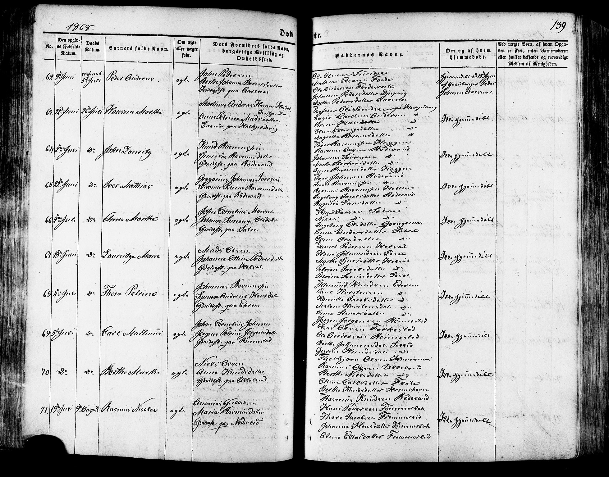 Ministerialprotokoller, klokkerbøker og fødselsregistre - Møre og Romsdal, AV/SAT-A-1454/511/L0140: Parish register (official) no. 511A07, 1851-1878, p. 139