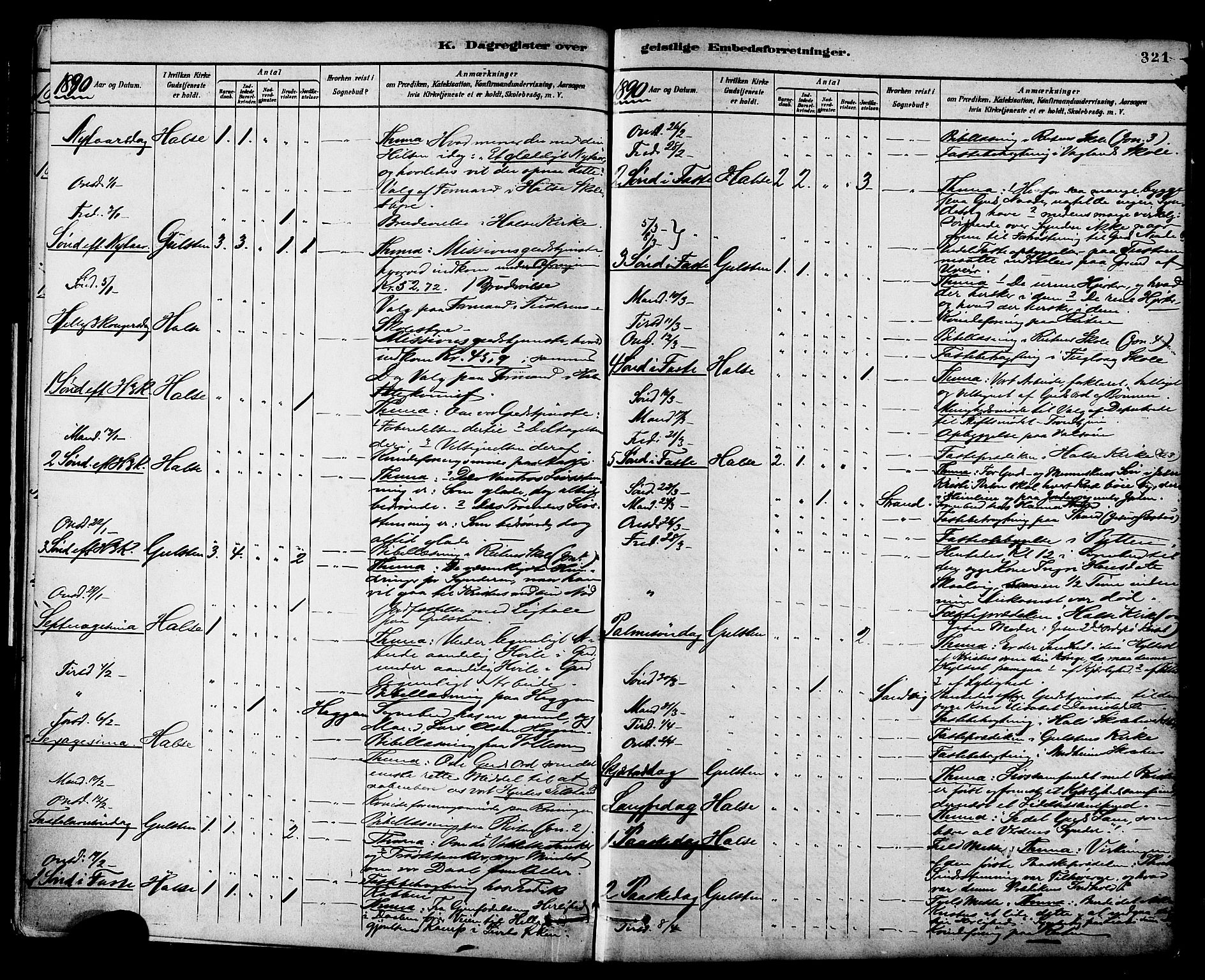 Ministerialprotokoller, klokkerbøker og fødselsregistre - Møre og Romsdal, SAT/A-1454/576/L0885: Parish register (official) no. 576A03, 1880-1898, p. 321