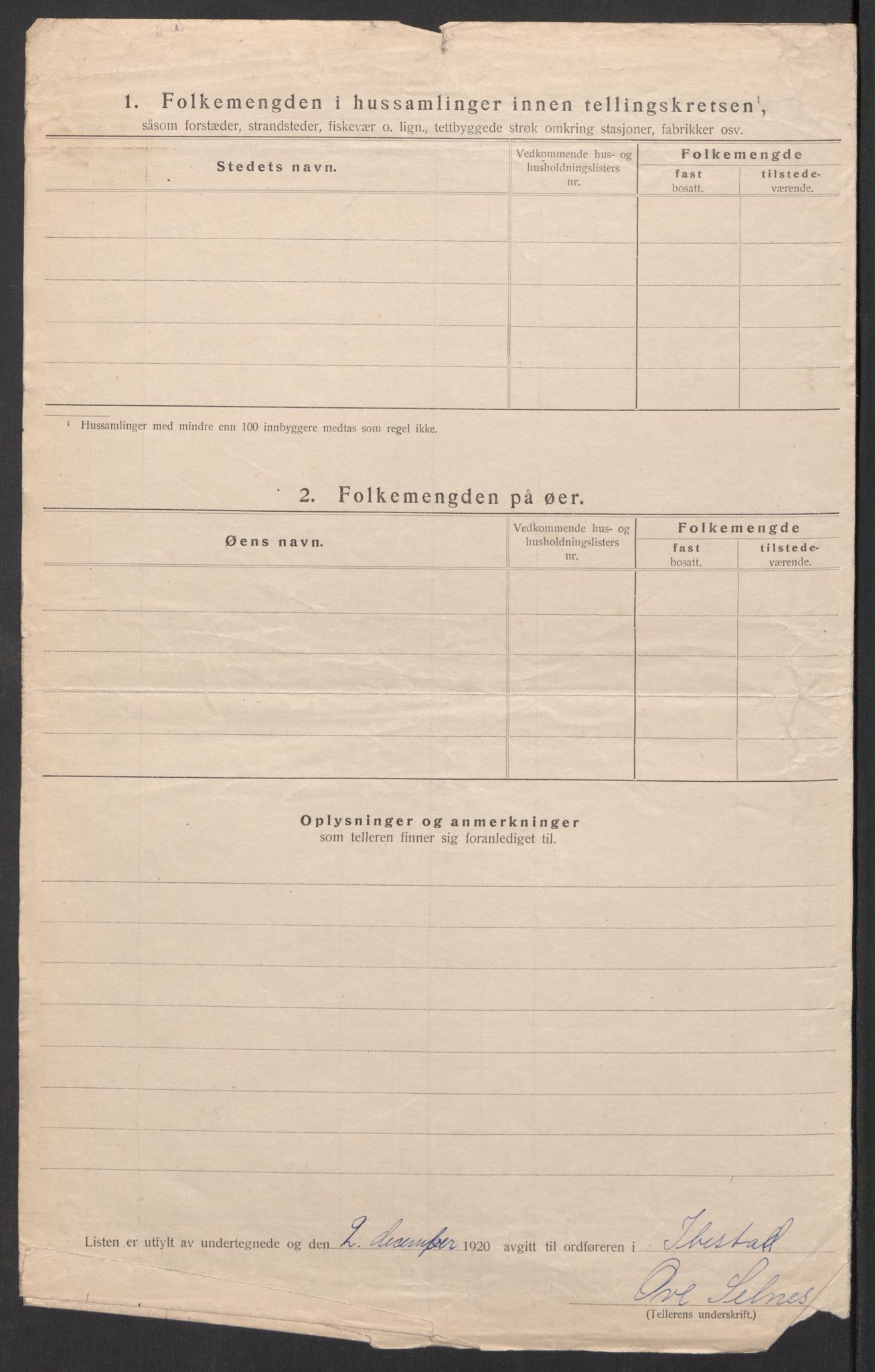 SATØ, 1920 census for Ibestad, 1920, p. 8