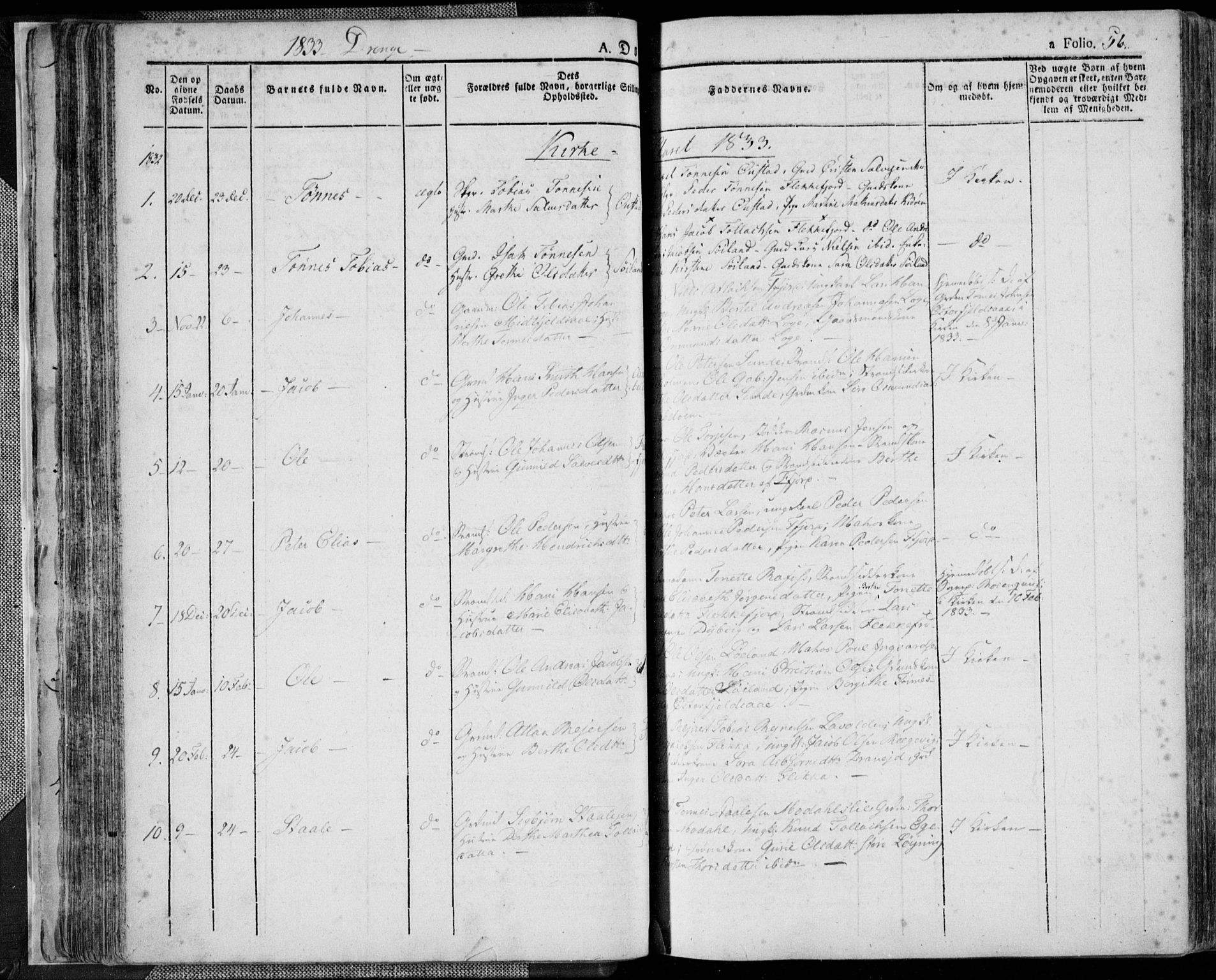 Flekkefjord sokneprestkontor, SAK/1111-0012/F/Fa/Fac/L0003: Parish register (official) no. A 3, 1826-1841, p. 56