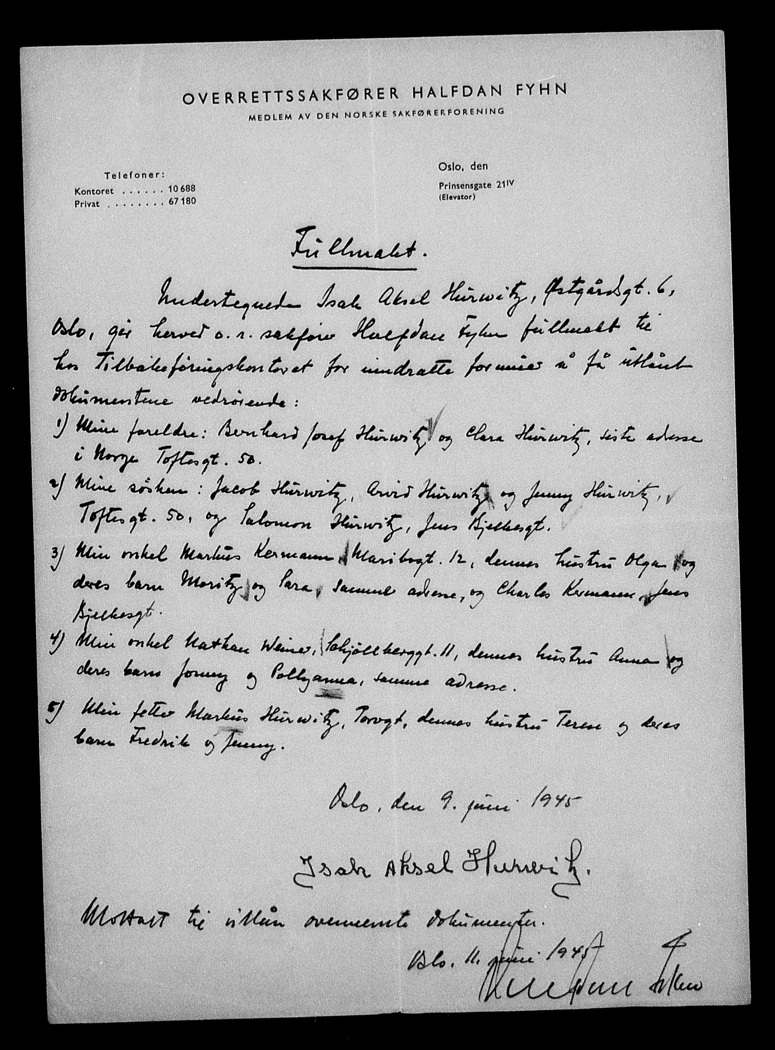 Justisdepartementet, Tilbakeføringskontoret for inndratte formuer, AV/RA-S-1564/H/Hc/Hcc/L0945: --, 1945-1947, p. 40