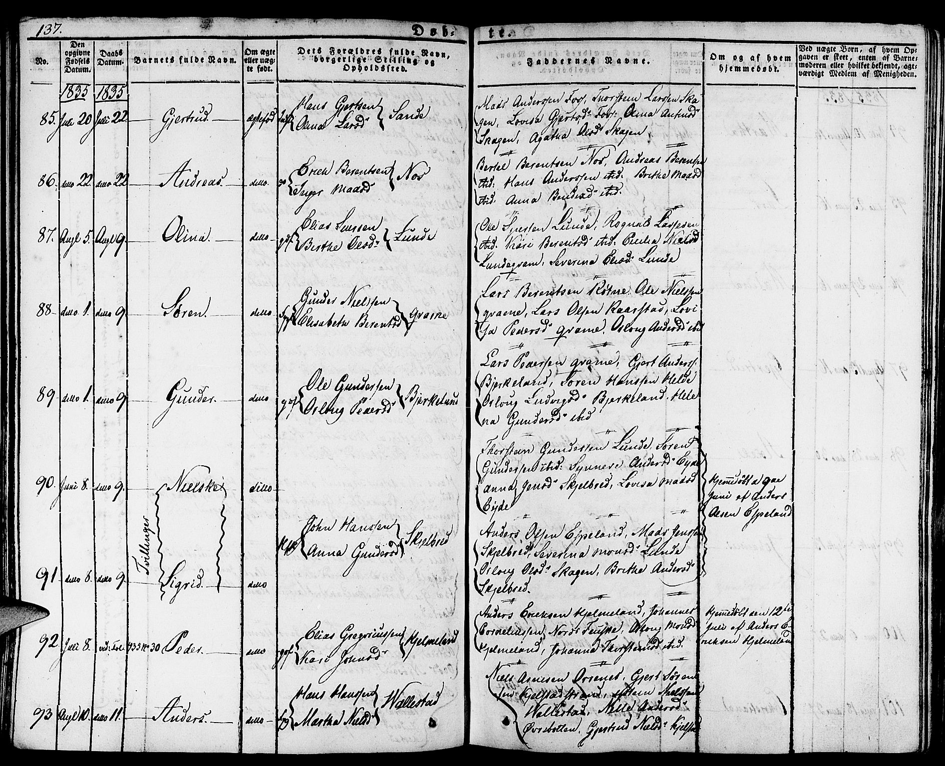 Gaular sokneprestembete, SAB/A-80001/H/Haa: Parish register (official) no. A 3, 1821-1840, p. 137