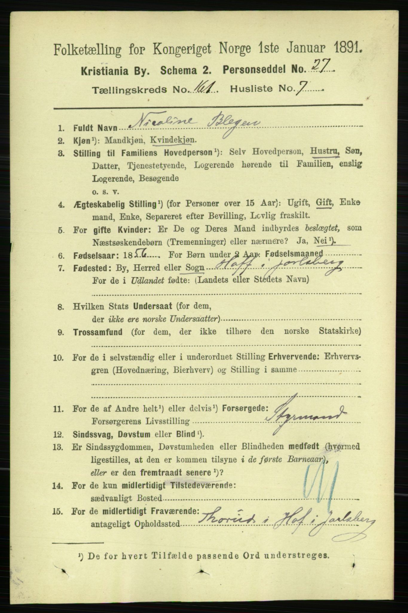 RA, 1891 census for 0301 Kristiania, 1891, p. 91747