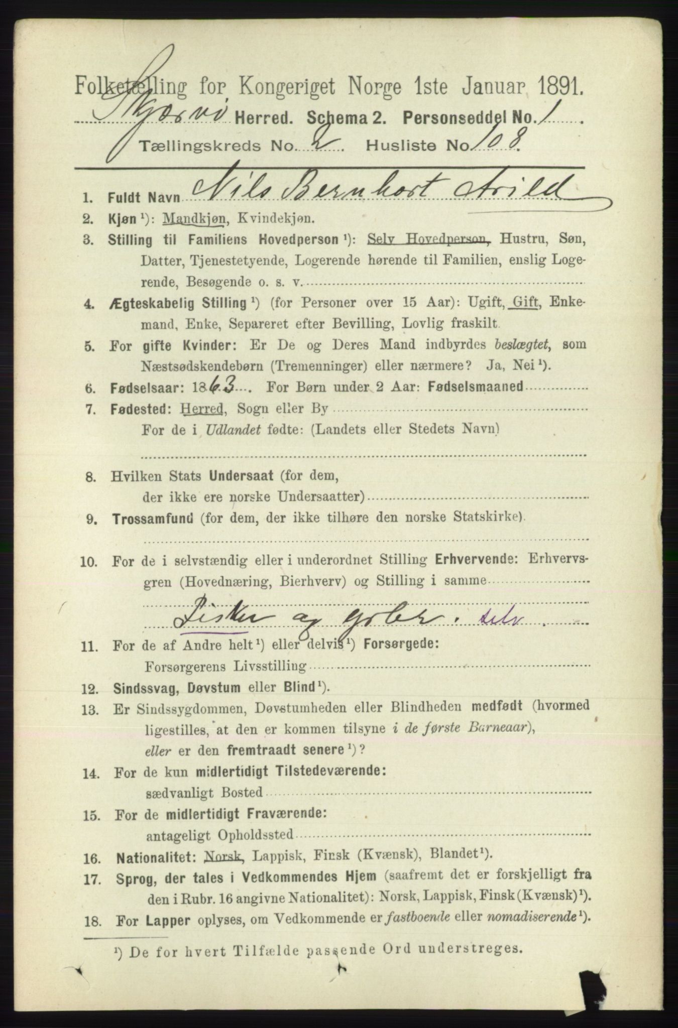 RA, 1891 census for 1941 Skjervøy, 1891, p. 1778