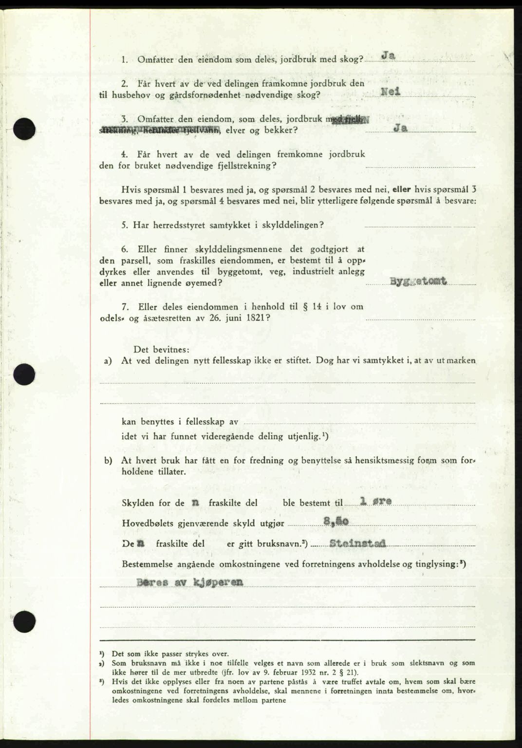 Romsdal sorenskriveri, AV/SAT-A-4149/1/2/2C: Mortgage book no. A30, 1949-1949, Diary no: : 2112/1949