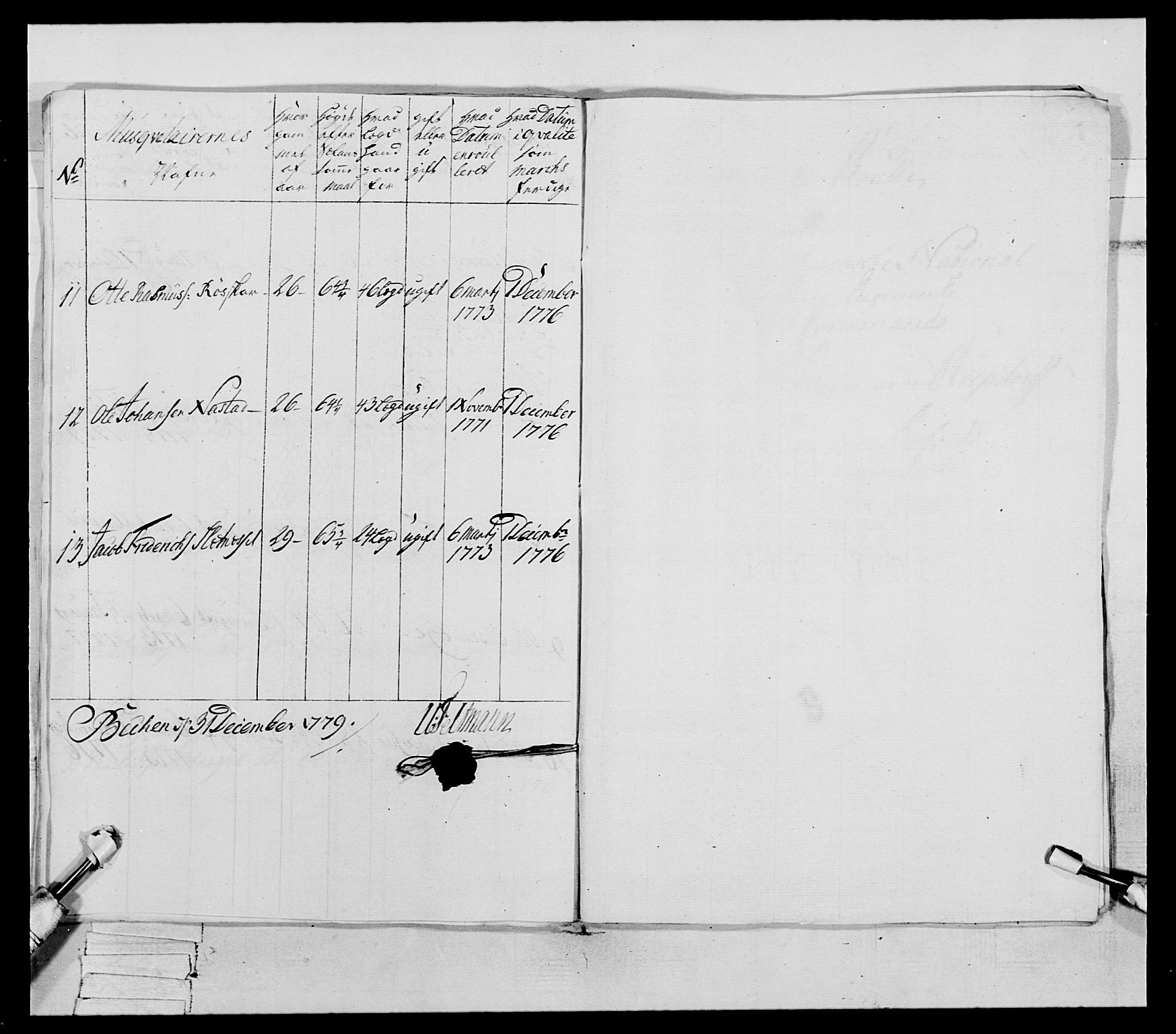 Generalitets- og kommissariatskollegiet, Det kongelige norske kommissariatskollegium, AV/RA-EA-5420/E/Eh/L0078: 2. Trondheimske nasjonale infanteriregiment, 1779-1780, p. 35