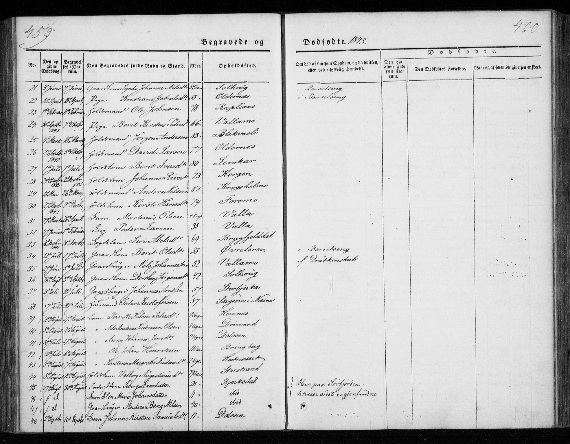 Ministerialprotokoller, klokkerbøker og fødselsregistre - Nordland, AV/SAT-A-1459/825/L0355: Parish register (official) no. 825A09, 1842-1863, p. 459-460