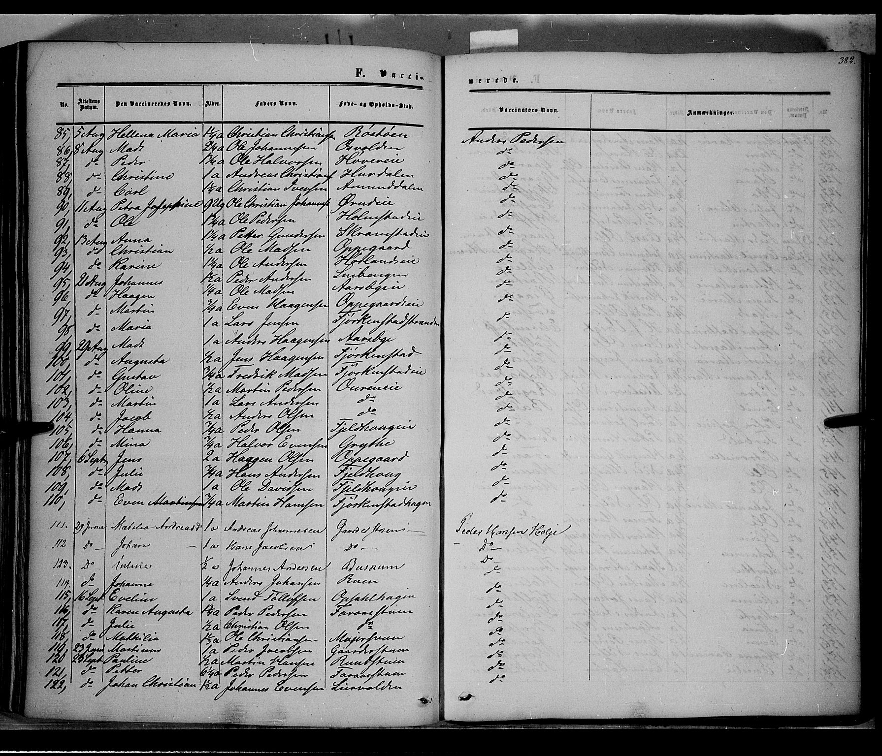 Østre Toten prestekontor, AV/SAH-PREST-104/H/Ha/Haa/L0004: Parish register (official) no. 4, 1857-1865, p. 382