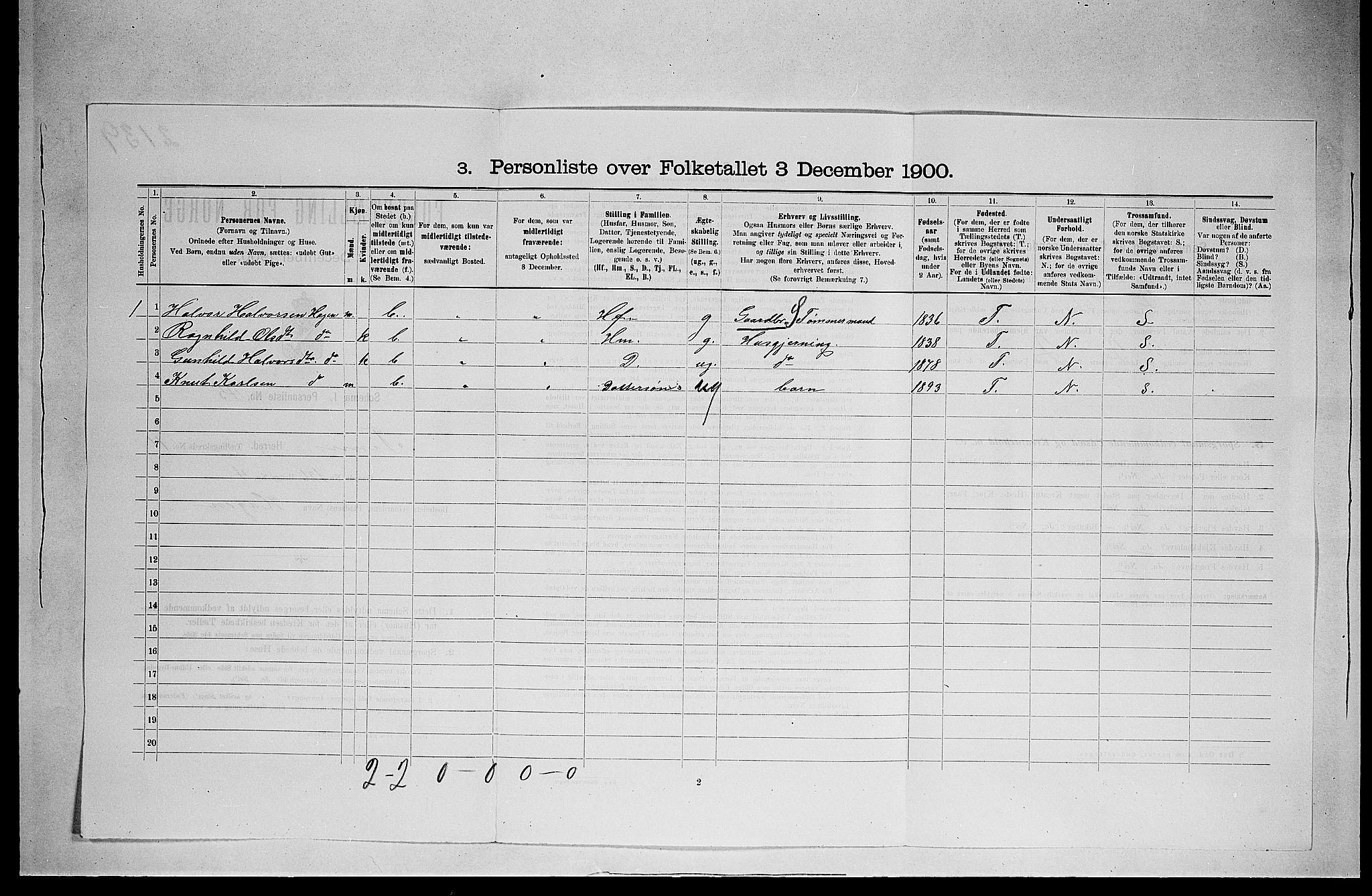 SAKO, 1900 census for Tinn, 1900, p. 860