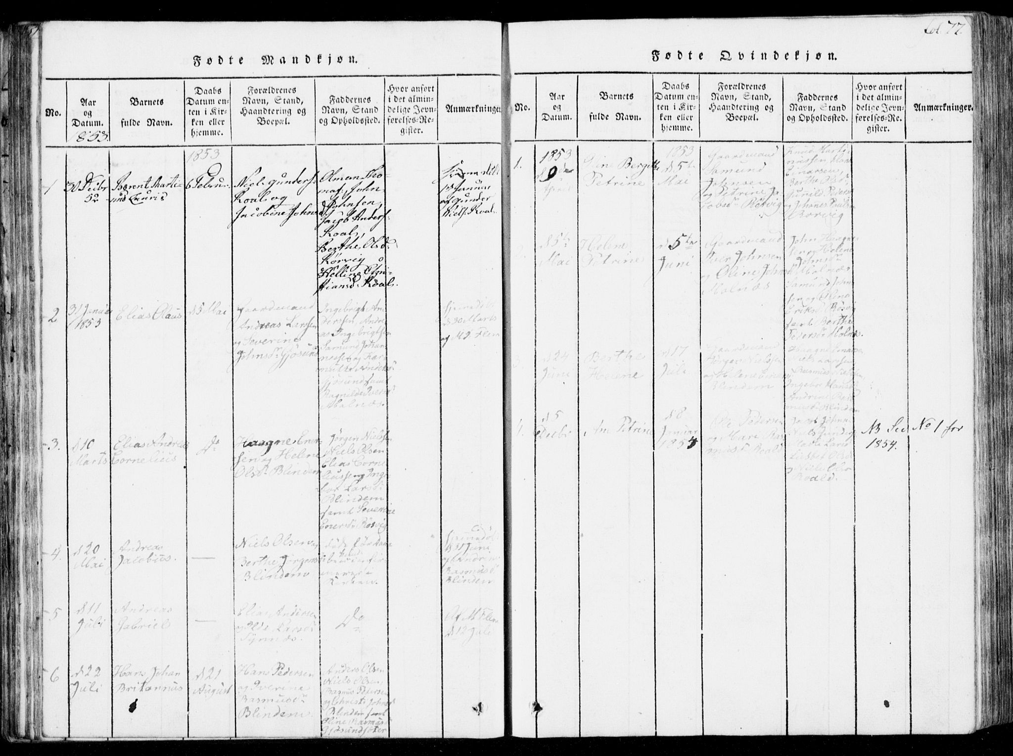 Ministerialprotokoller, klokkerbøker og fødselsregistre - Møre og Romsdal, SAT/A-1454/537/L0517: Parish register (official) no. 537A01, 1818-1862, p. 77