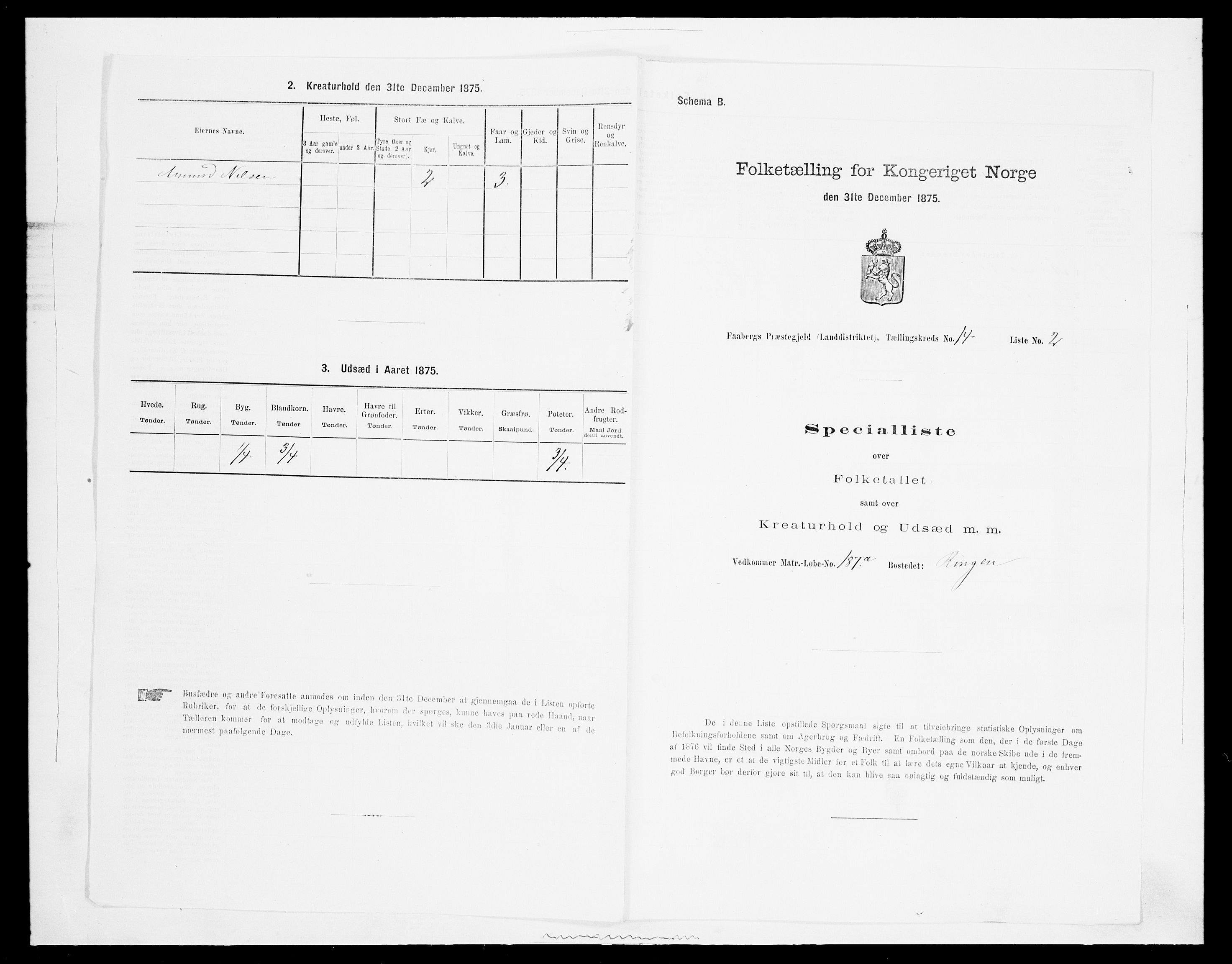 SAH, 1875 census for 0524L Fåberg/Fåberg og Lillehammer, 1875, p. 1718