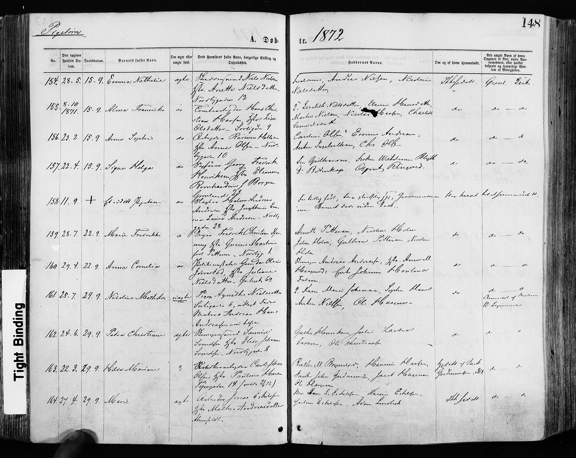 Grønland prestekontor Kirkebøker, AV/SAO-A-10848/F/Fa/L0004: Parish register (official) no. 4, 1869-1880, p. 148