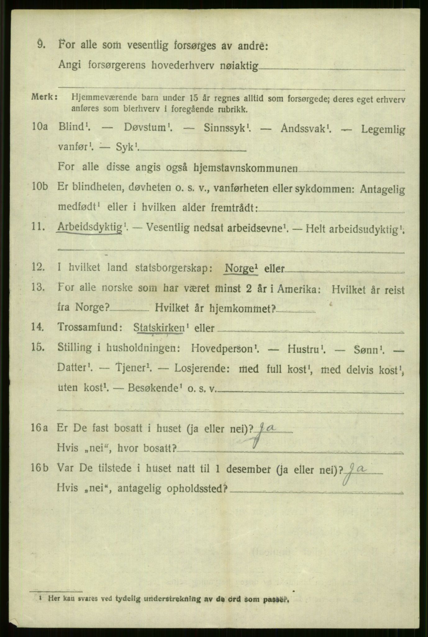 SAB, 1920 census for Voss, 1920, p. 18916