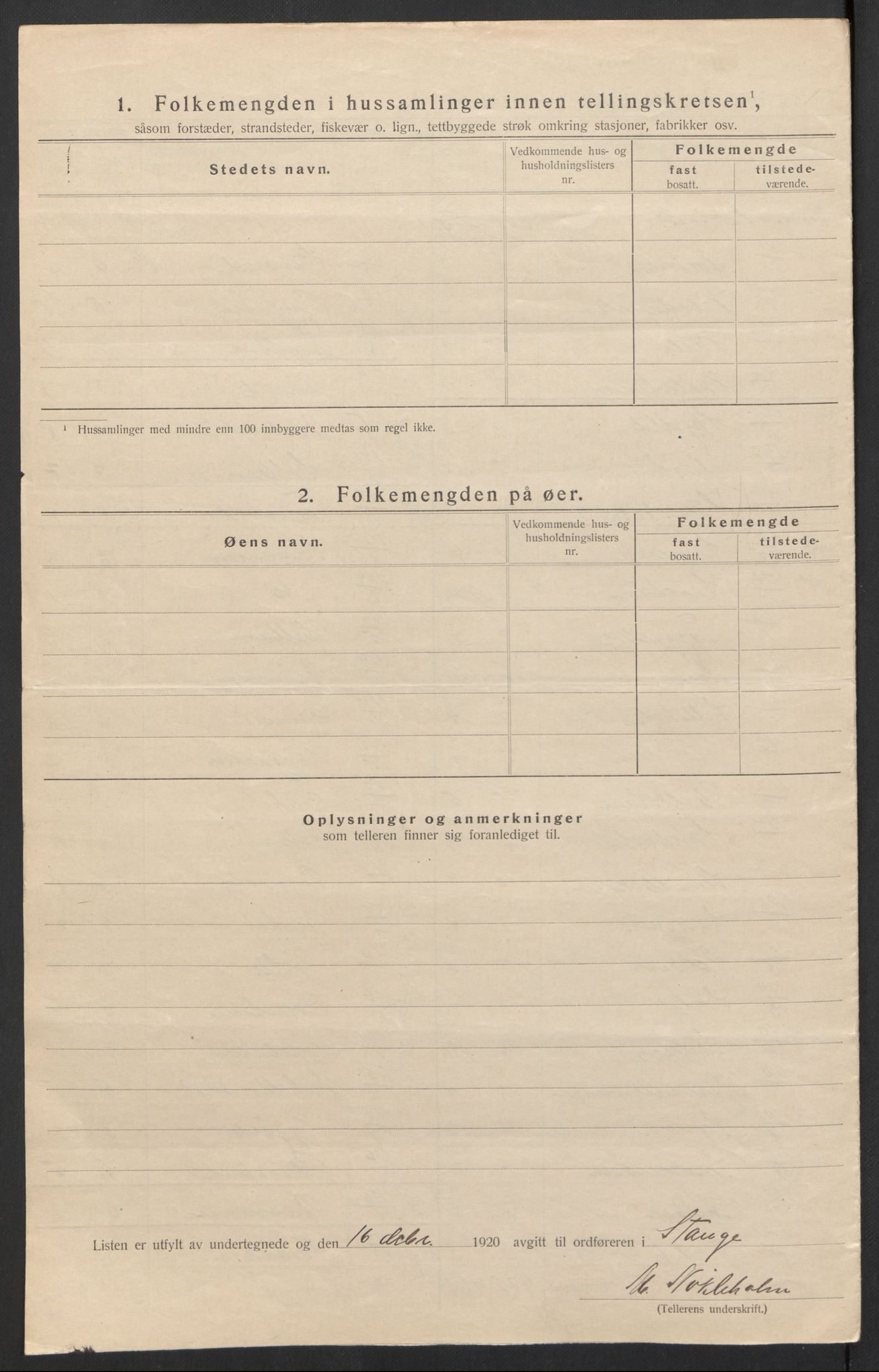 SAH, 1920 census for Stange, 1920, p. 41