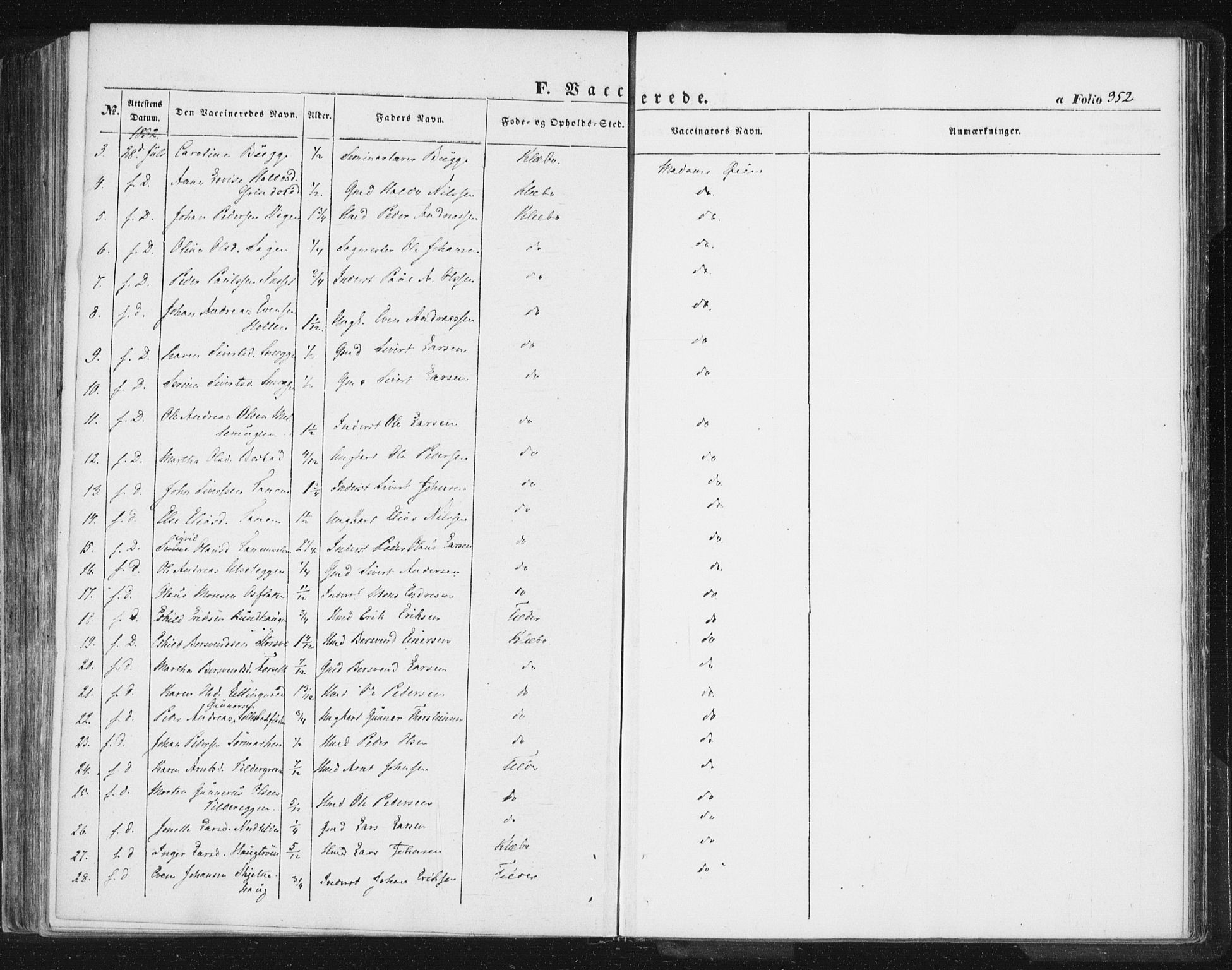 Ministerialprotokoller, klokkerbøker og fødselsregistre - Sør-Trøndelag, SAT/A-1456/618/L0441: Parish register (official) no. 618A05, 1843-1862, p. 352