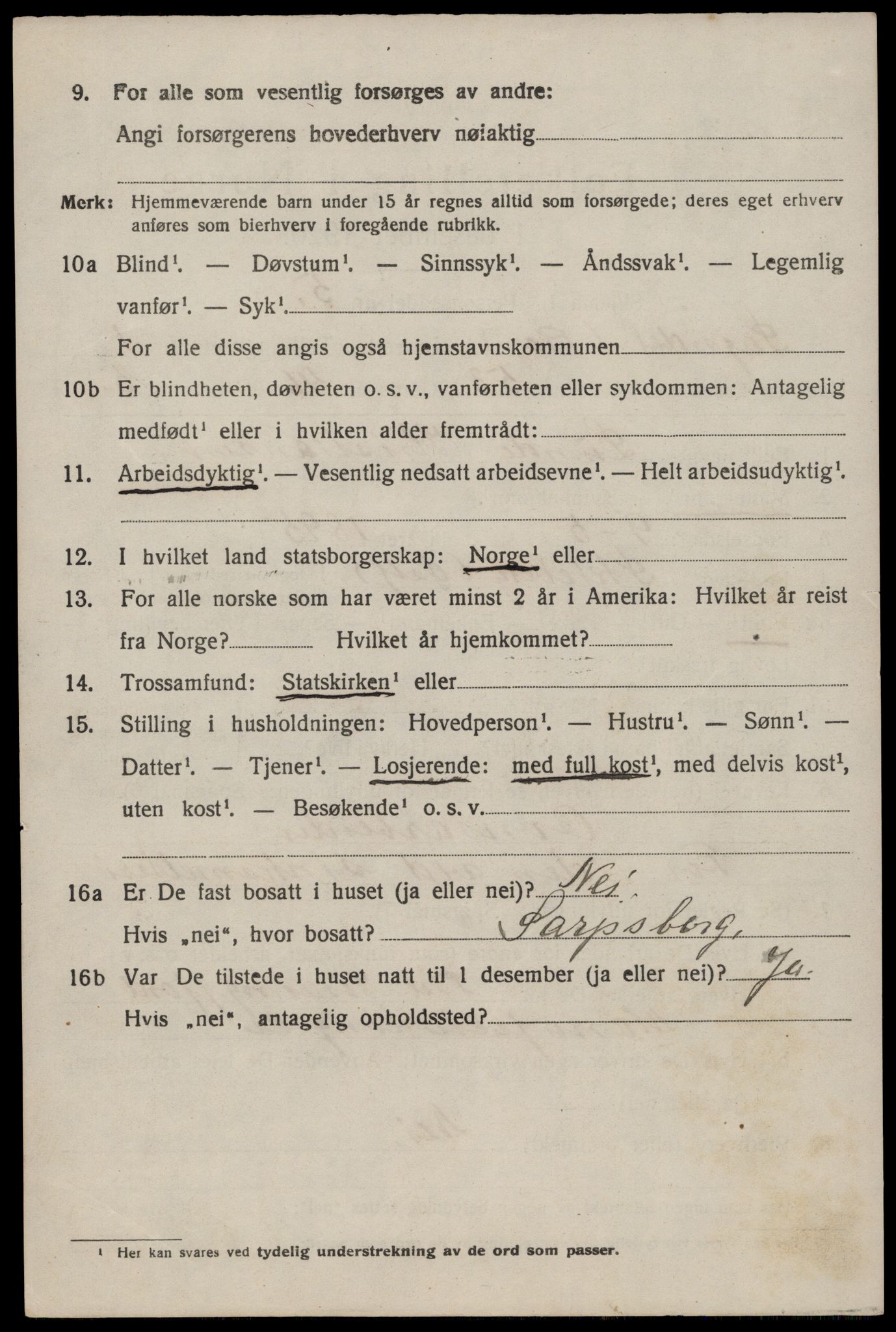 SAST, 1920 census for Sokndal, 1920, p. 1696