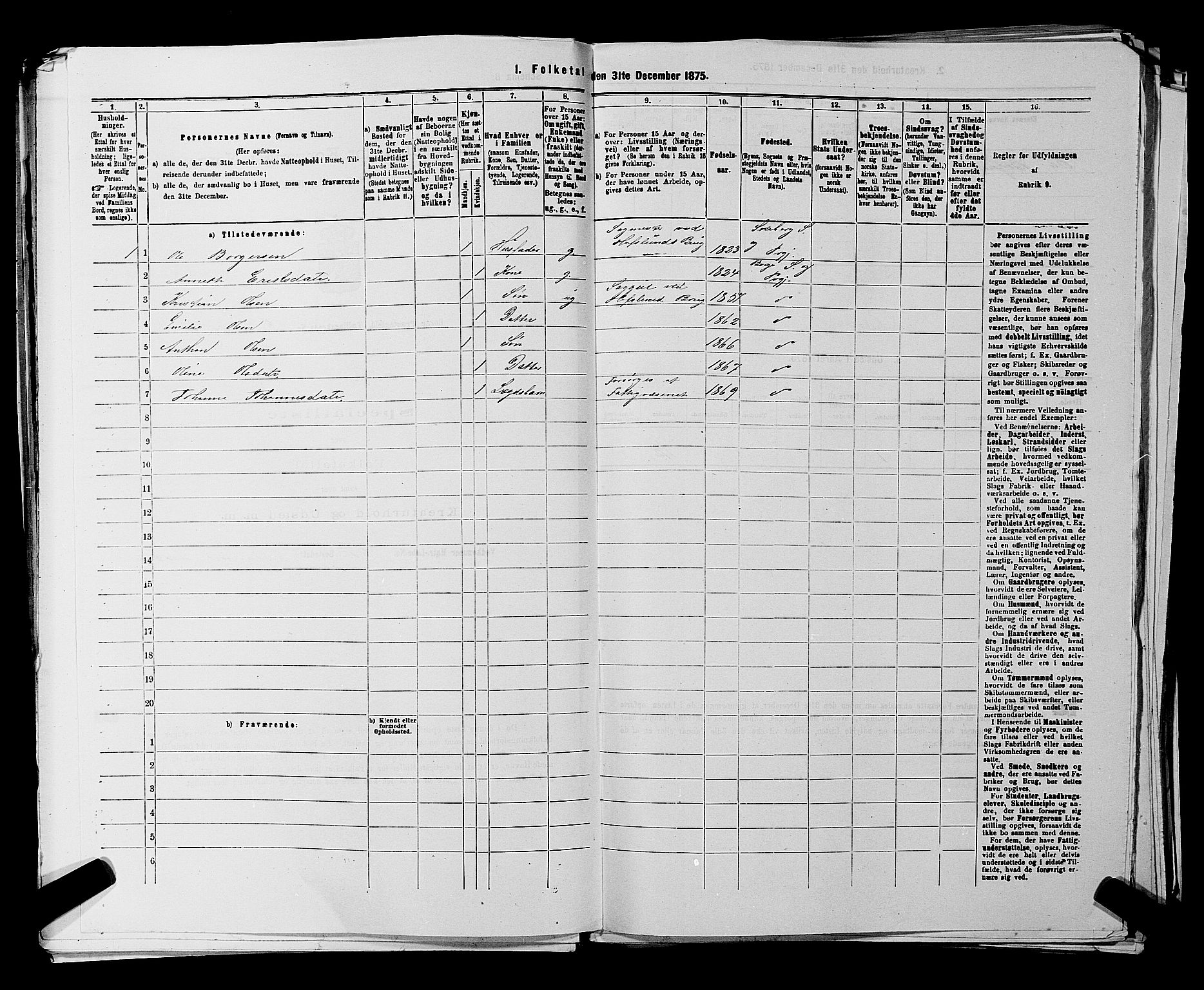 RA, 1875 census for 0113P Borge, 1875, p. 810