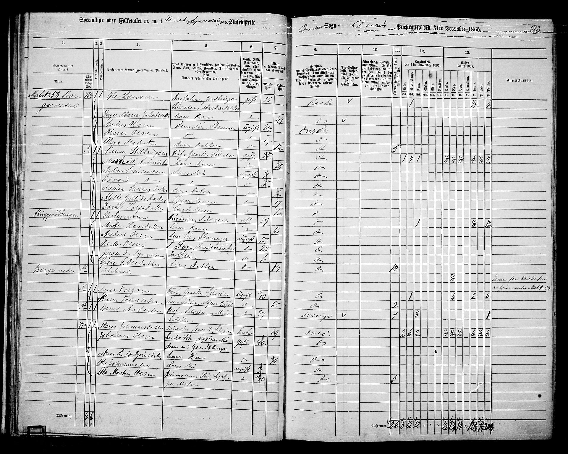 RA, 1865 census for Onsøy, 1865, p. 47