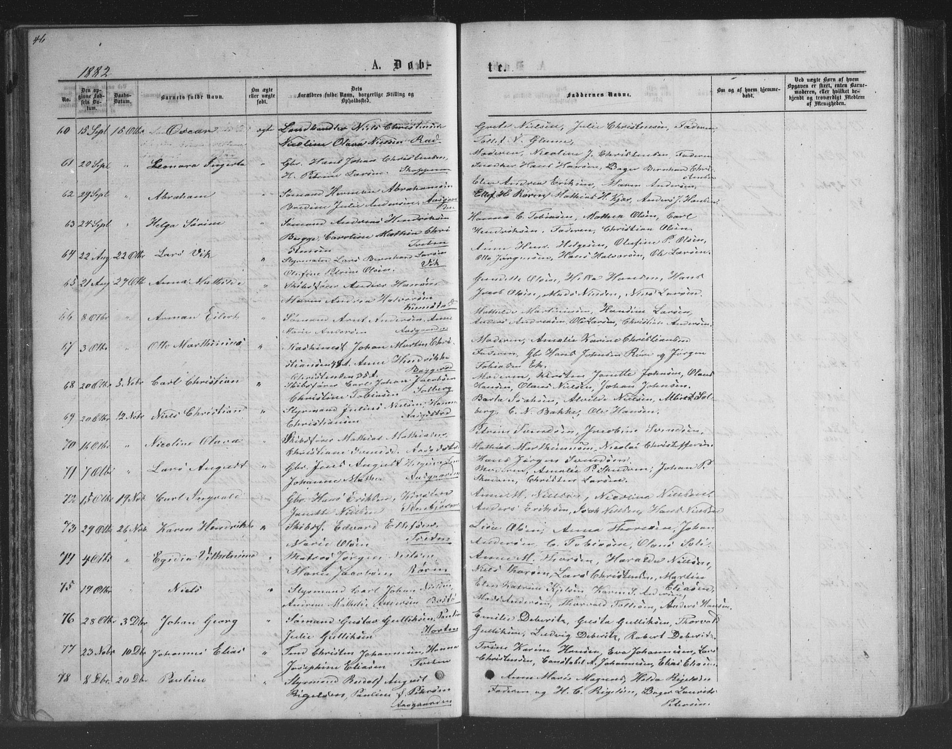 Borre kirkebøker, AV/SAKO-A-338/G/Ga/L0003: Parish register (copy) no. I 3, 1871-1892, p. 46