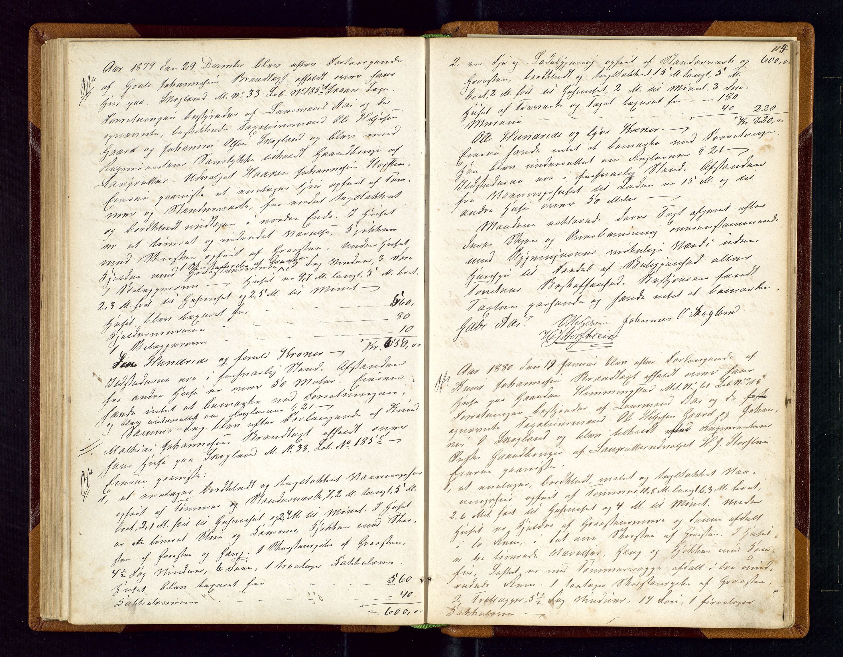 Torvestad lensmannskontor, SAST/A-100307/1/Goa/L0001: "Brandtaxationsprotokol for Torvestad Thinglag", 1867-1883, p. 113b-114a