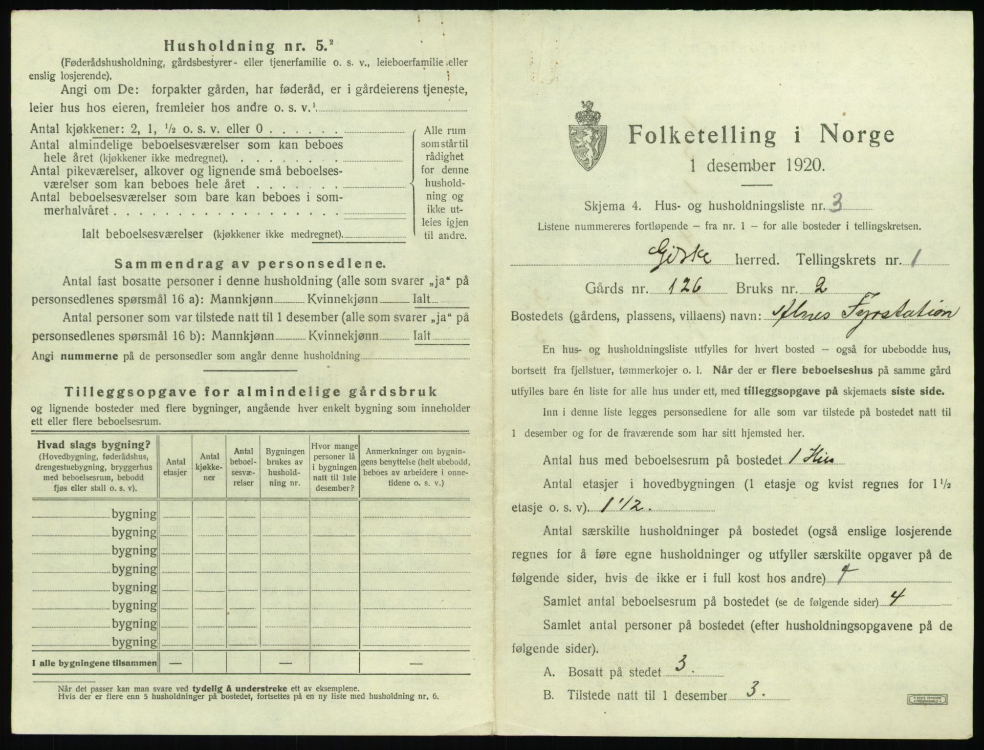 SAT, 1920 census for Giske, 1920, p. 32