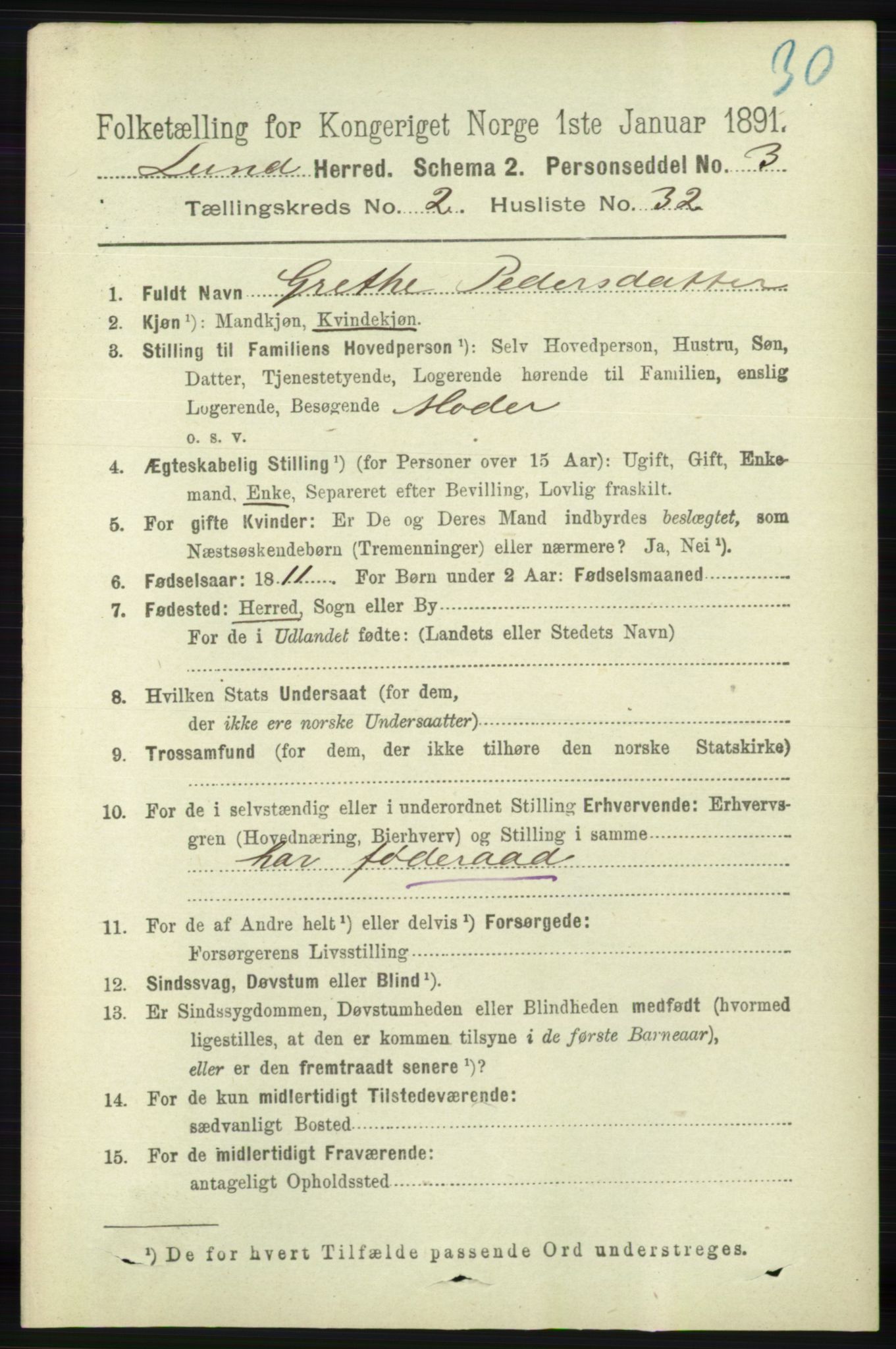 RA, 1891 census for 1112 Lund, 1891, p. 502