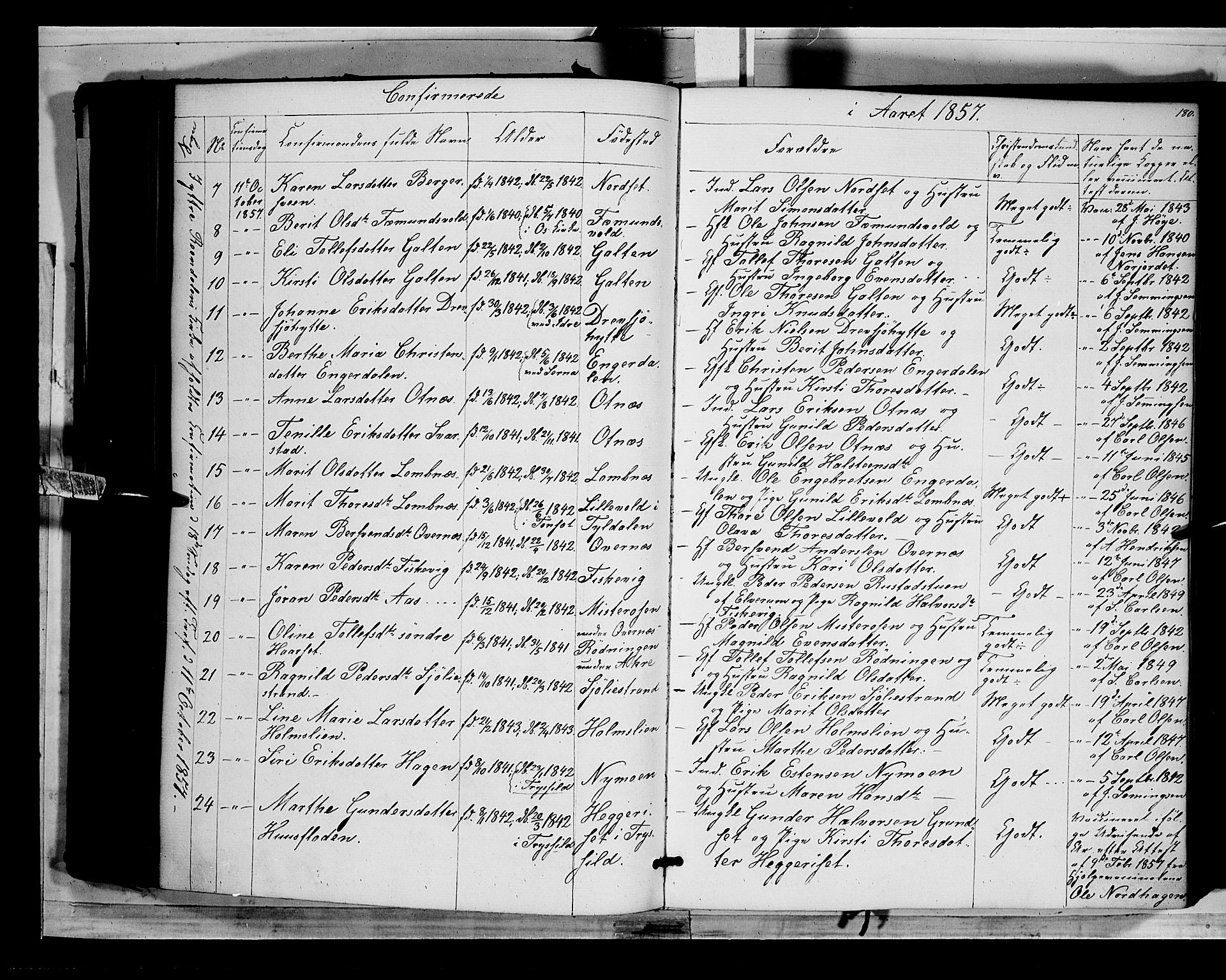 Rendalen prestekontor, SAH/PREST-054/H/Ha/Haa/L0005: Parish register (official) no. 5, 1853-1866, p. 180