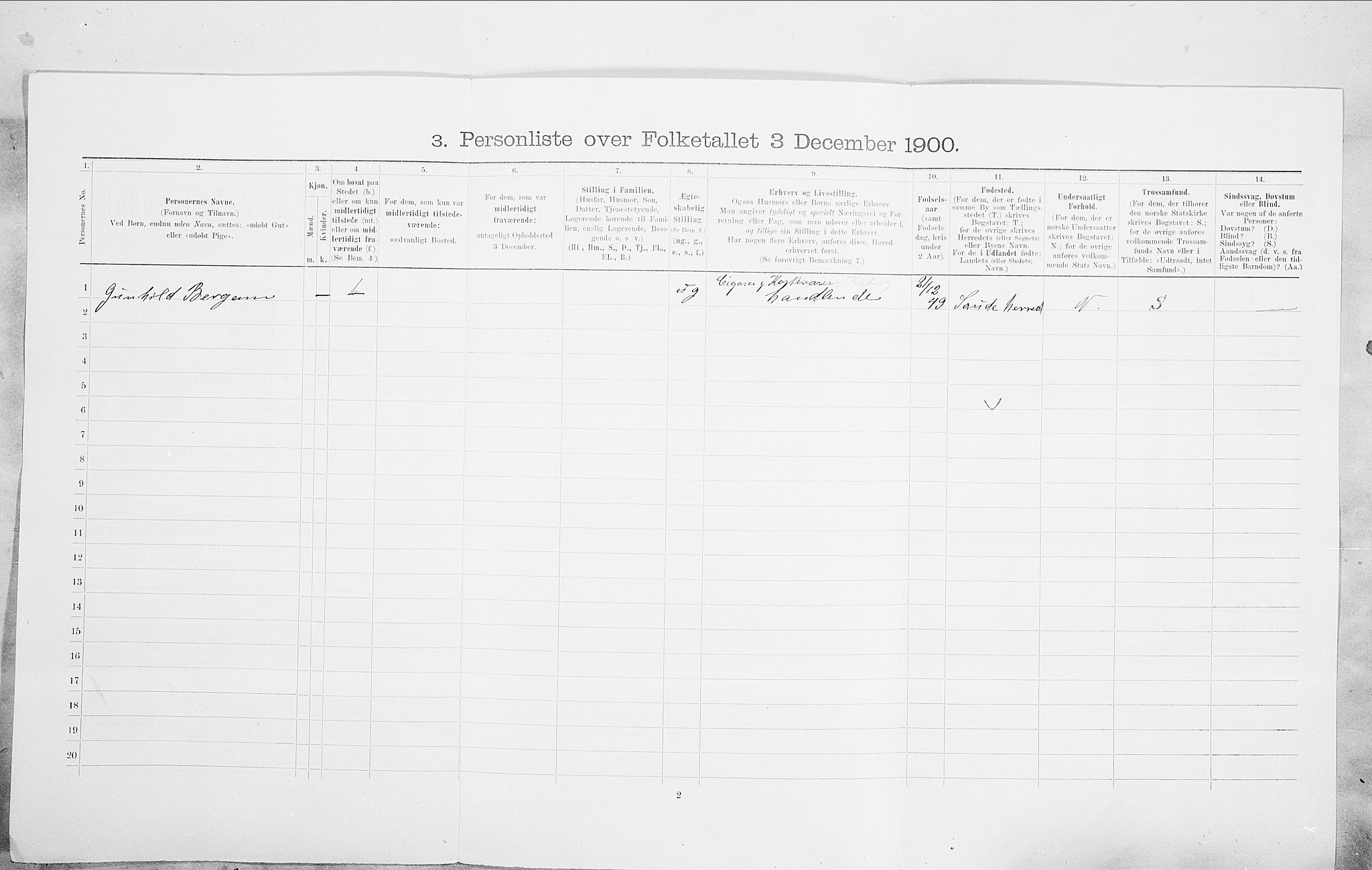 SAO, 1900 census for Kristiania, 1900, p. 90223