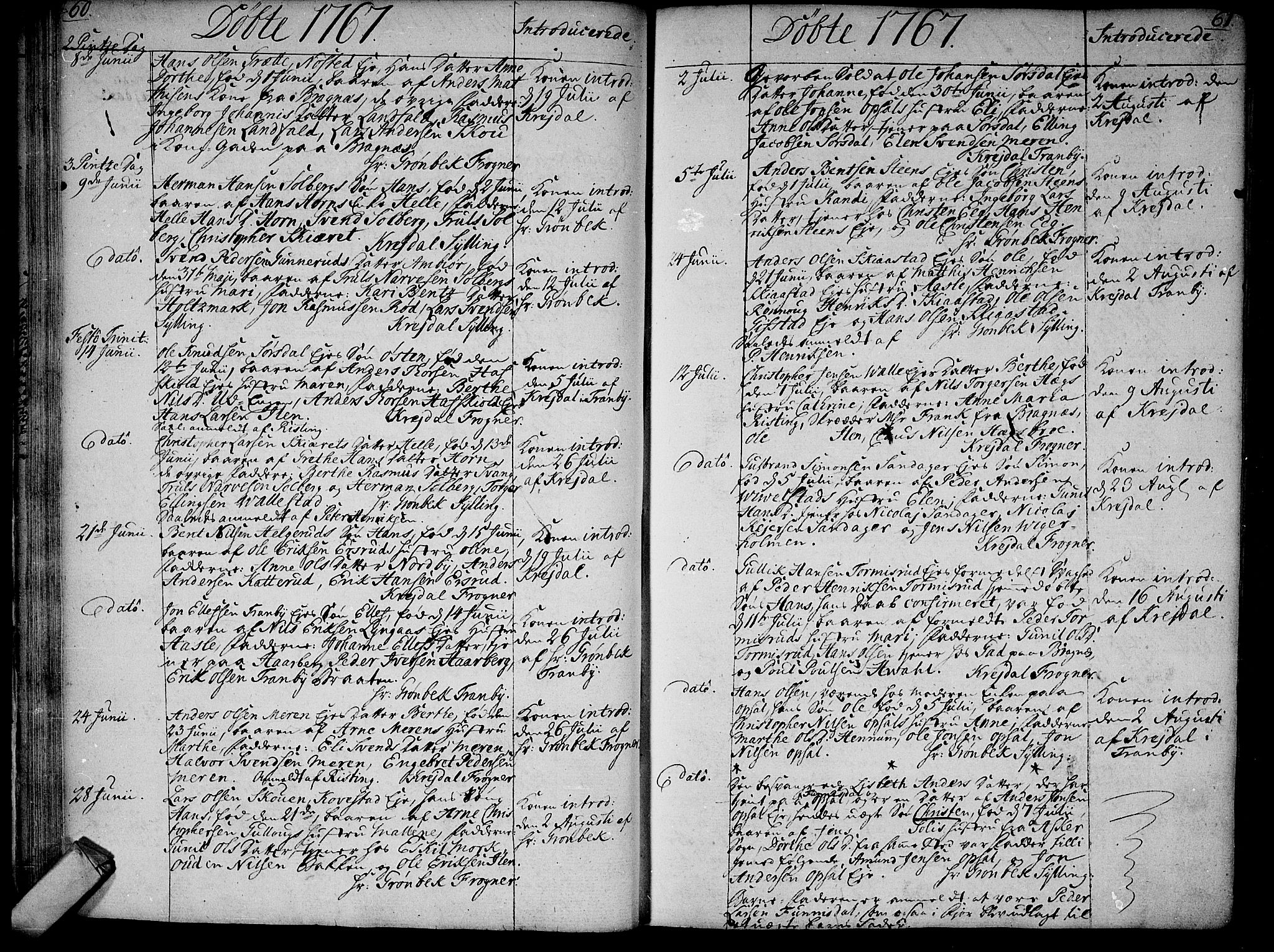 Lier kirkebøker, SAKO/A-230/F/Fa/L0005: Parish register (official) no. I 5, 1764-1777, p. 60-61