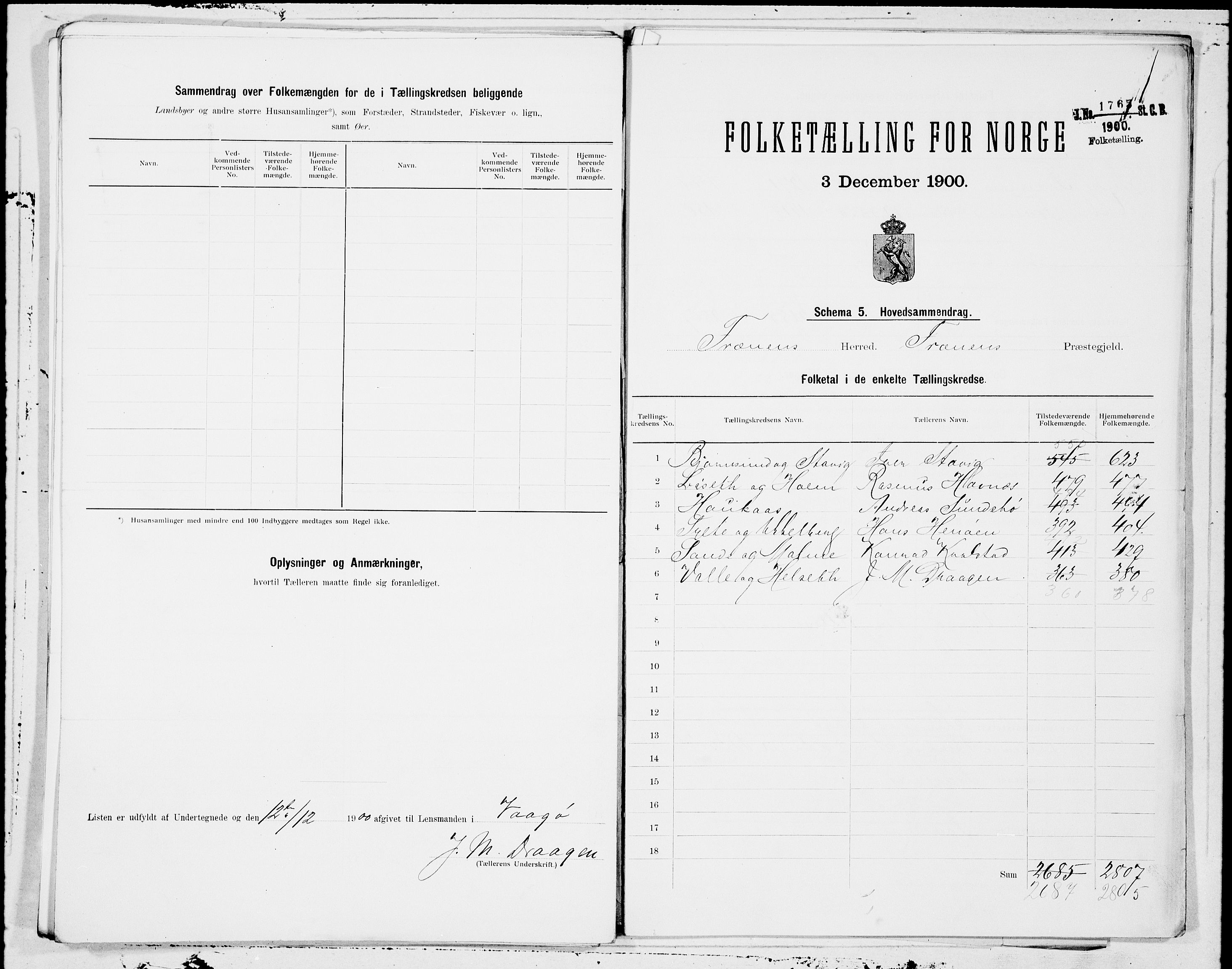 SAT, 1900 census for Fræna, 1900, p. 16