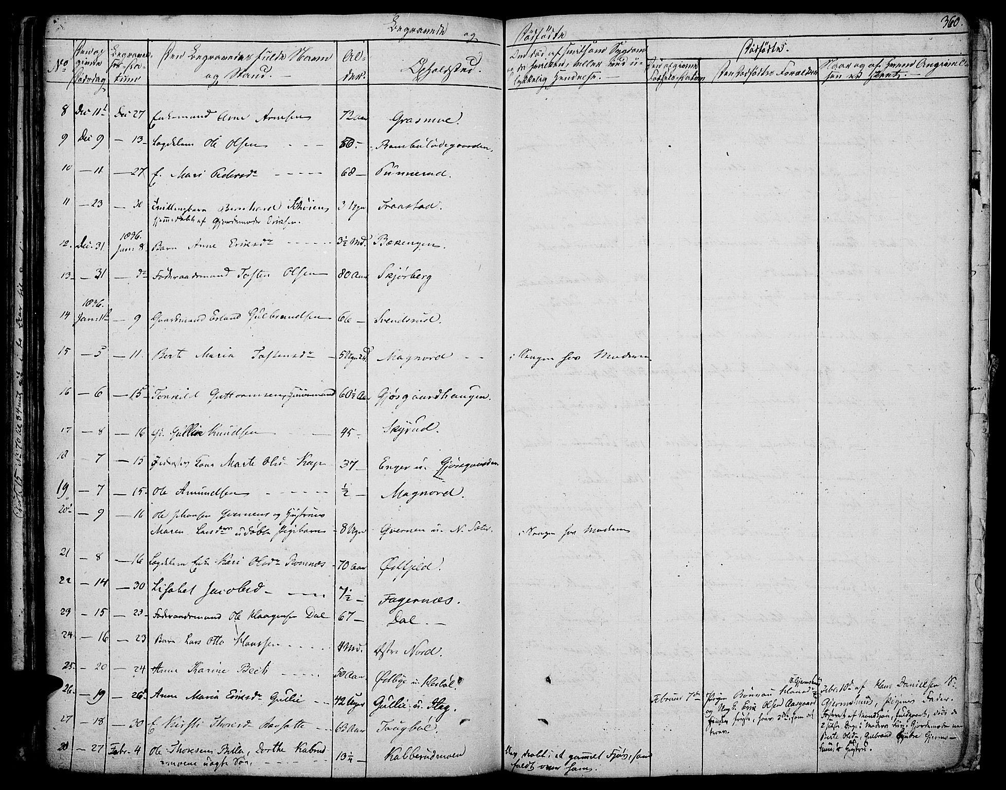 Vinger prestekontor, AV/SAH-PREST-024/H/Ha/Haa/L0007: Parish register (official) no. 7, 1826-1839, p. 360