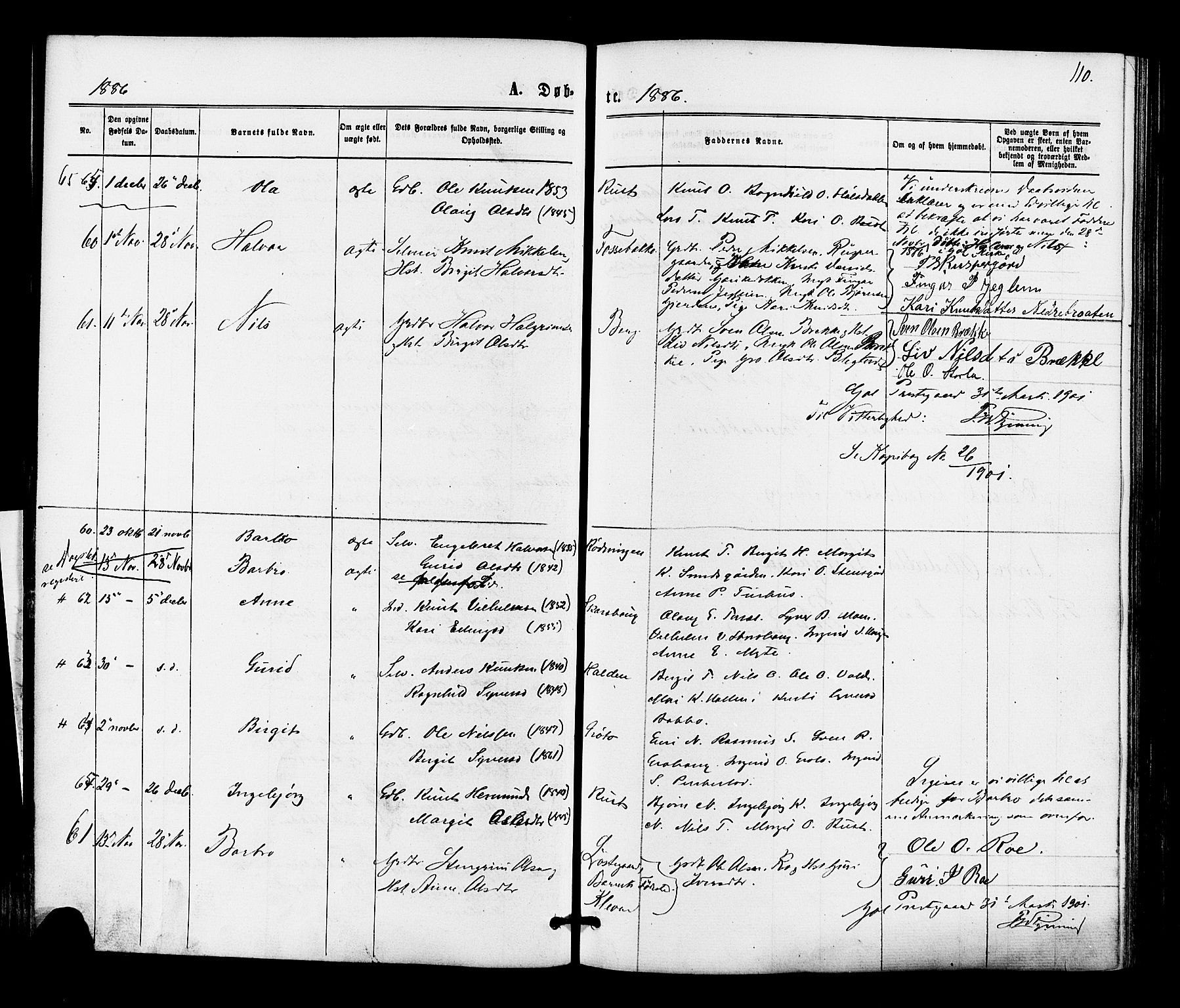 Gol kirkebøker, AV/SAKO-A-226/F/Fa/L0004: Parish register (official) no. I 4, 1876-1886, p. 110