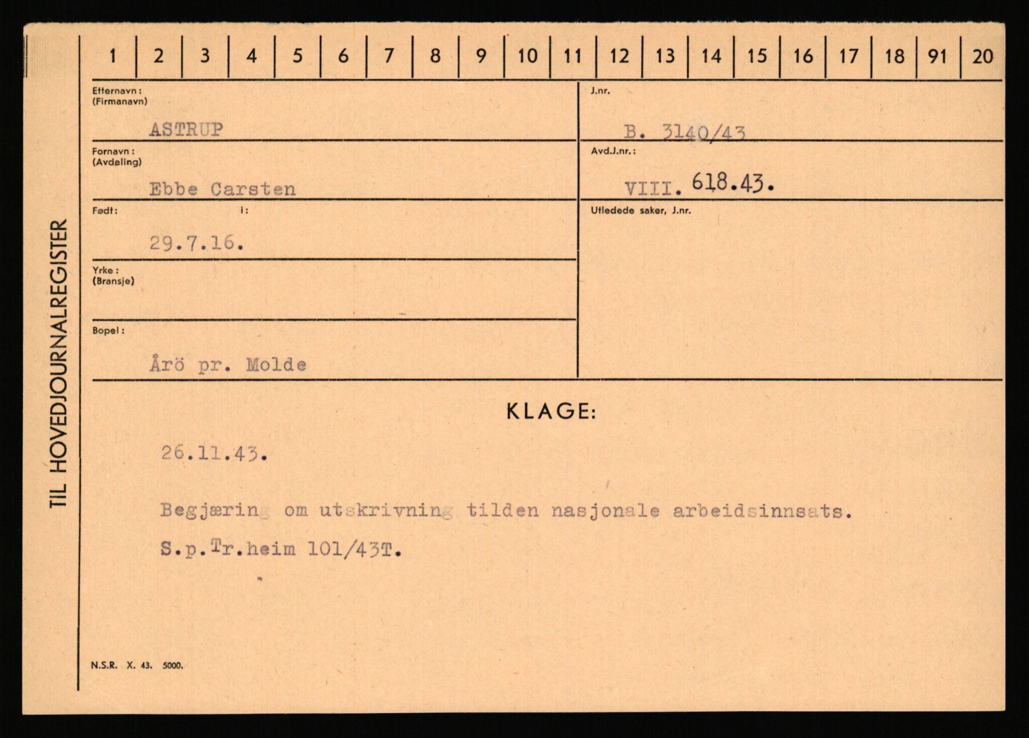 Statspolitiet - Hovedkontoret / Osloavdelingen, AV/RA-S-1329/C/Ca/L0002: Arneberg - Brand, 1943-1945, p. 568