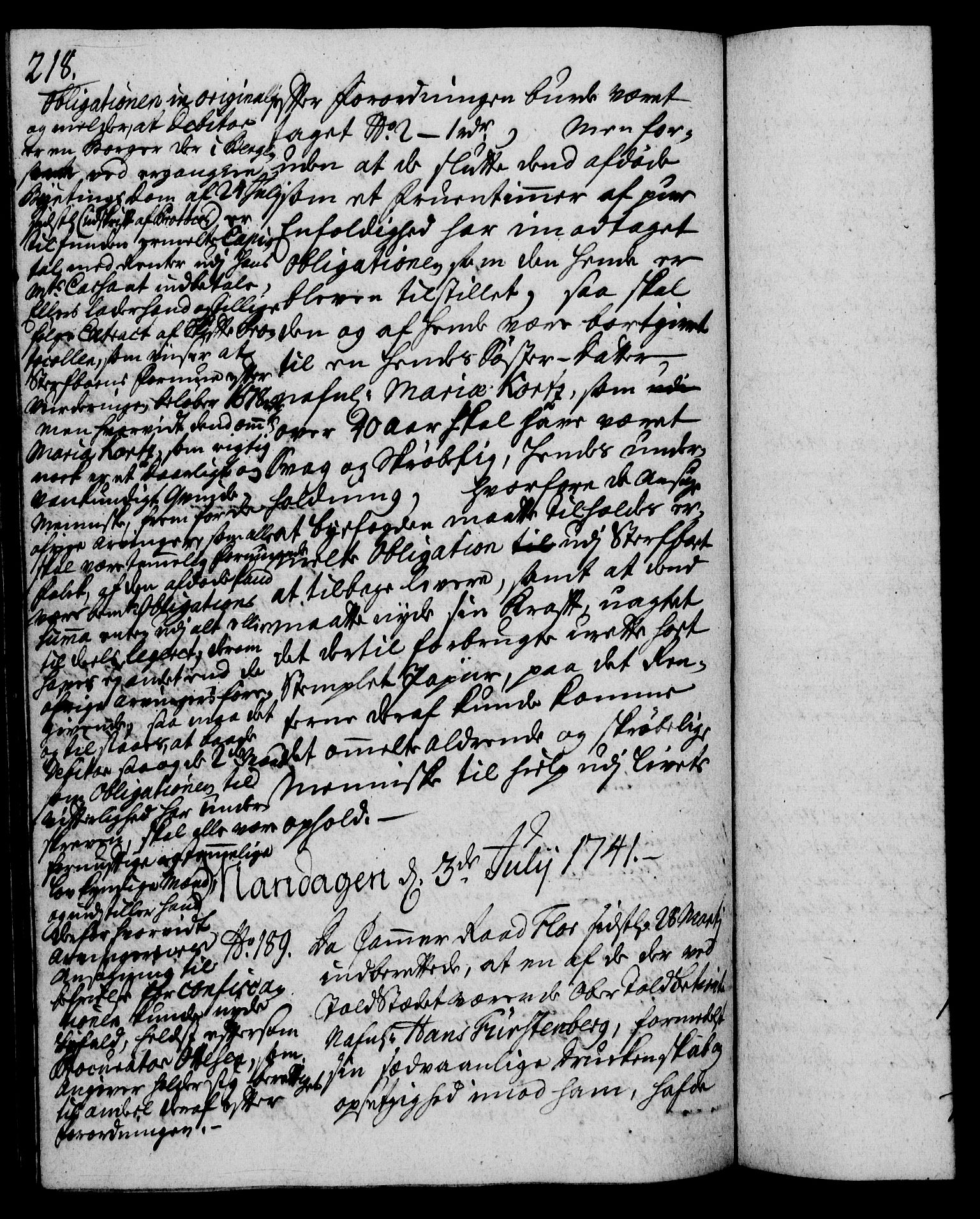 Rentekammeret, Kammerkanselliet, RA/EA-3111/G/Gh/Gha/L0023: Norsk ekstraktmemorialprotokoll (merket RK 53.68), 1741-1742, p. 218