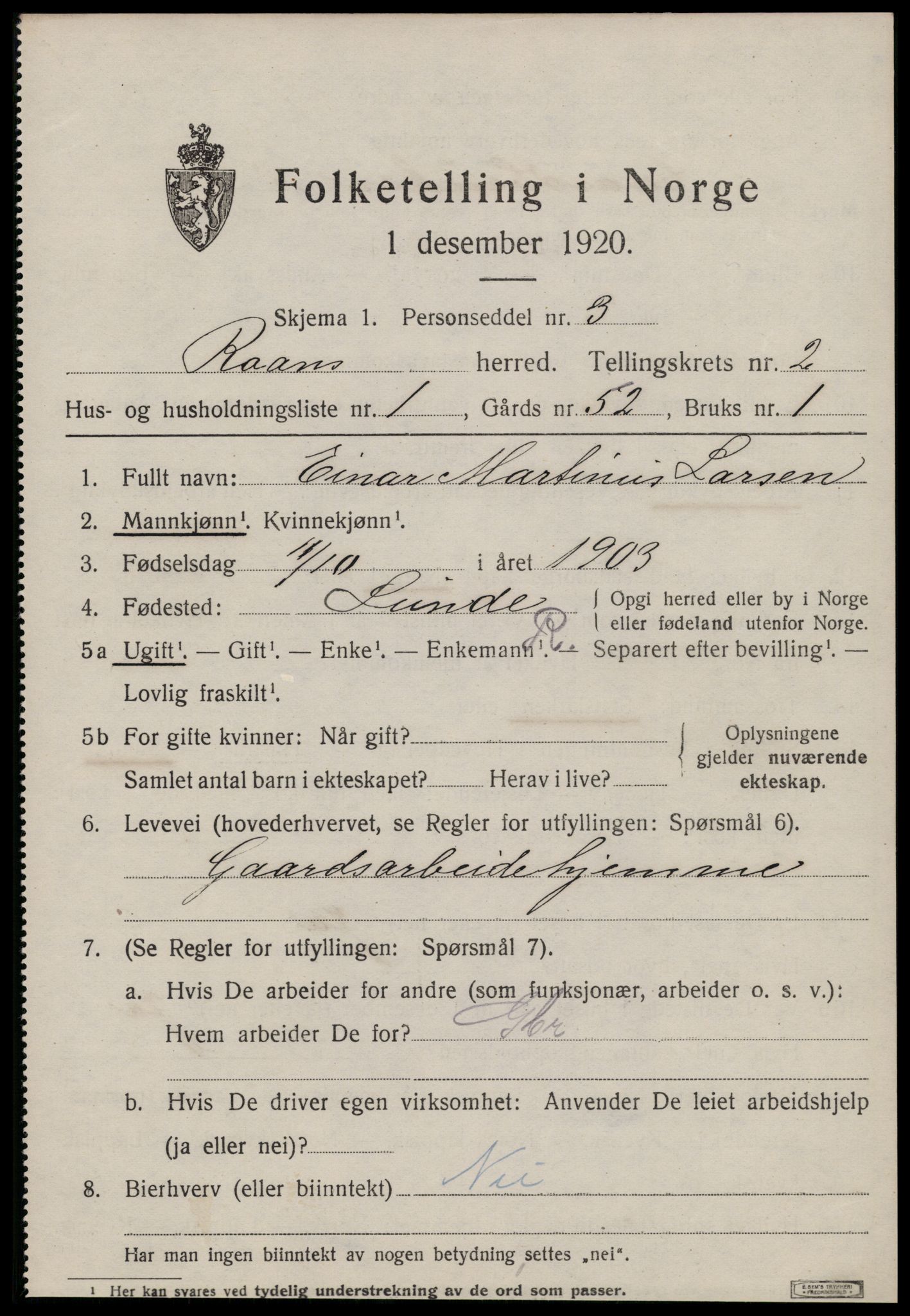 SAT, 1920 census for Roan, 1920, p. 1751