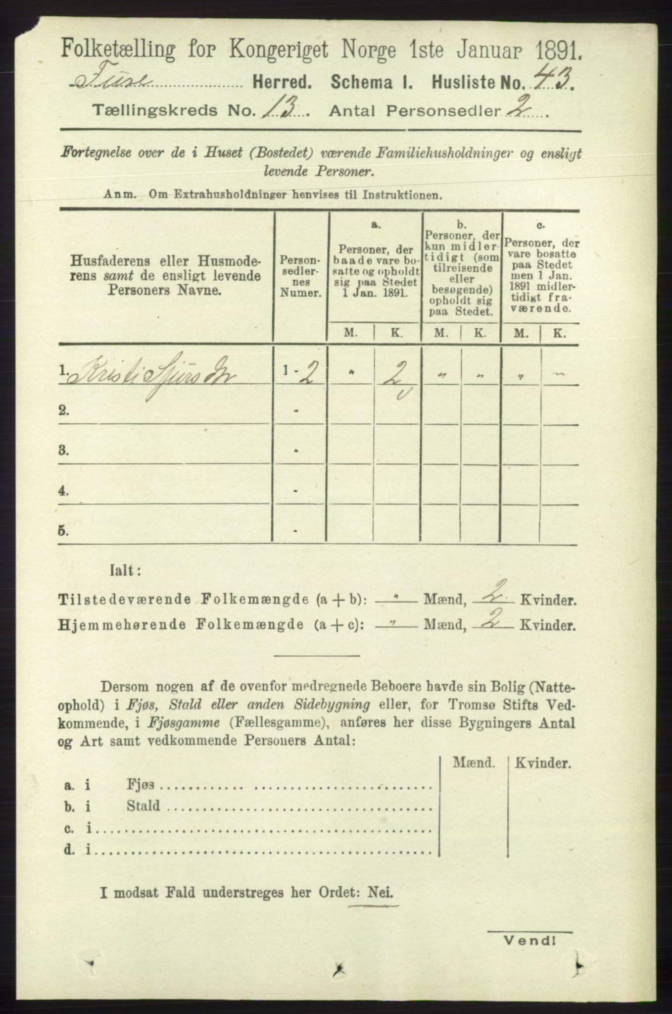 RA, 1891 census for 1241 Fusa, 1891, p. 2834