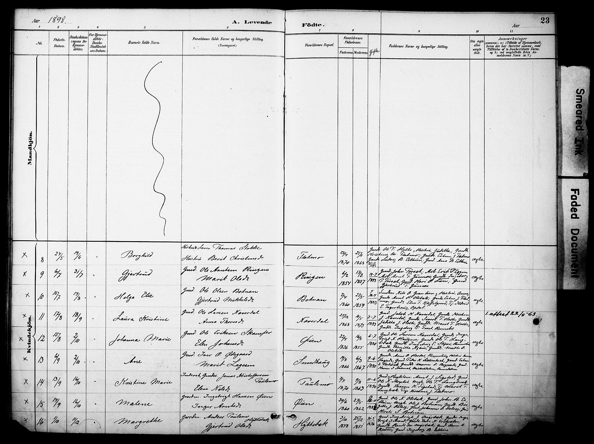 Kvikne prestekontor, AV/SAH-PREST-064/H/Ha/Haa/L0007: Parish register (official) no. 7, 1887-1911, p. 23