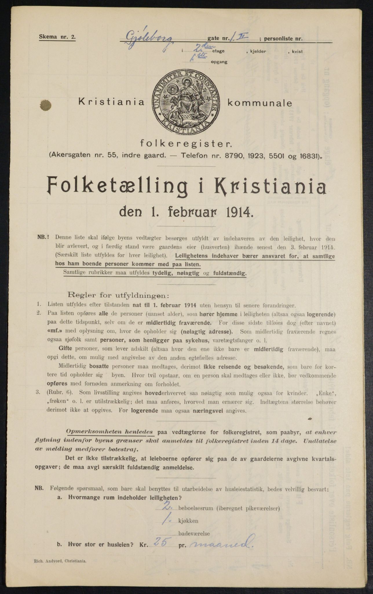 OBA, Municipal Census 1914 for Kristiania, 1914, p. 32787