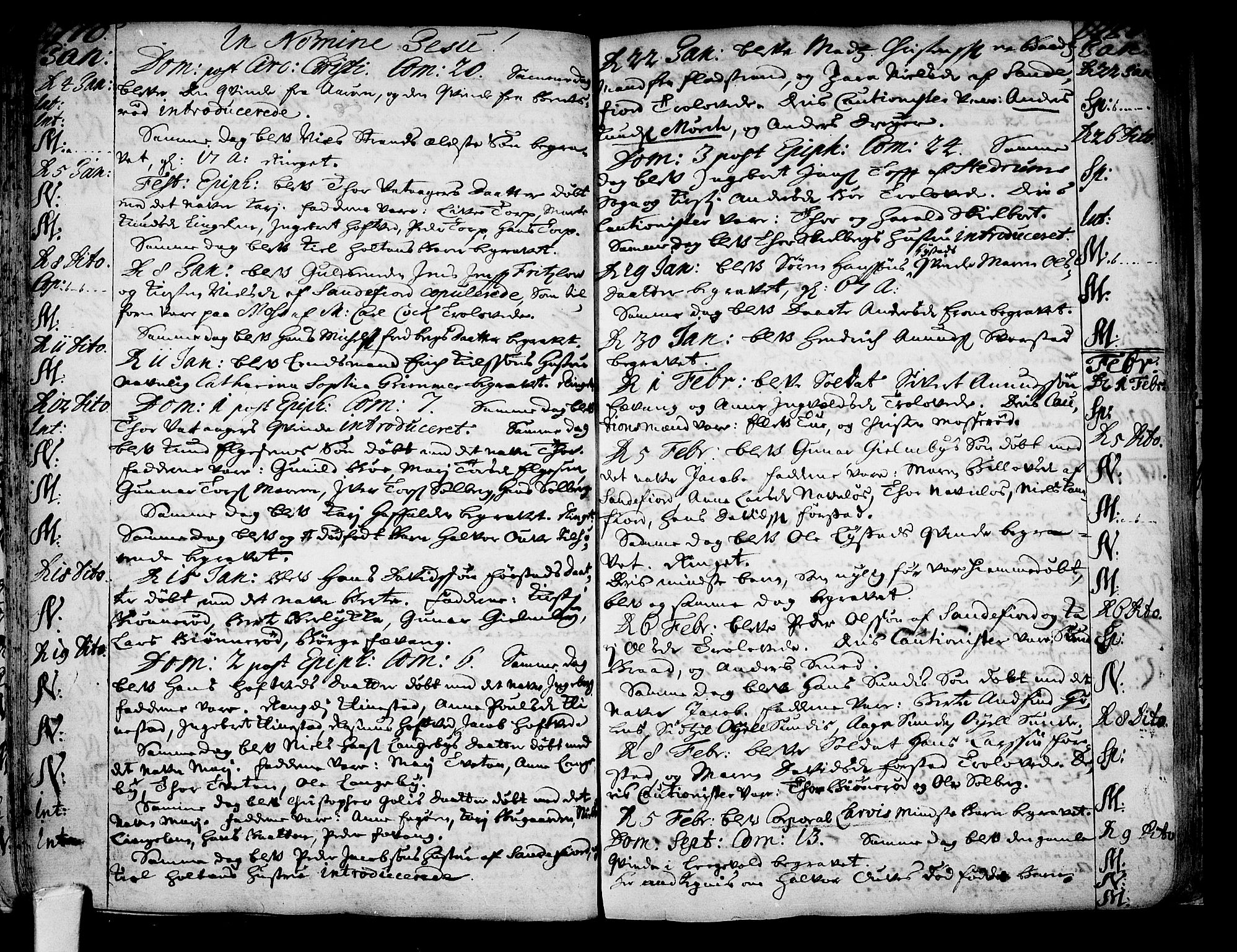 Sandar kirkebøker, AV/SAKO-A-243/F/Fa/L0001: Parish register (official) no. 1, 1709-1733