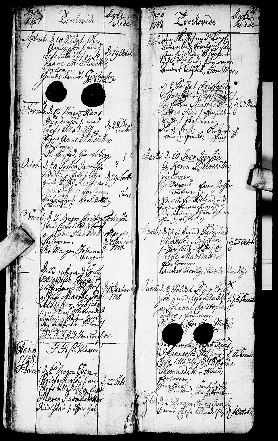 Aurskog prestekontor Kirkebøker, SAO/A-10304a/F/Fa/L0002: Parish register (official) no. I 2, 1735-1766, p. 21
