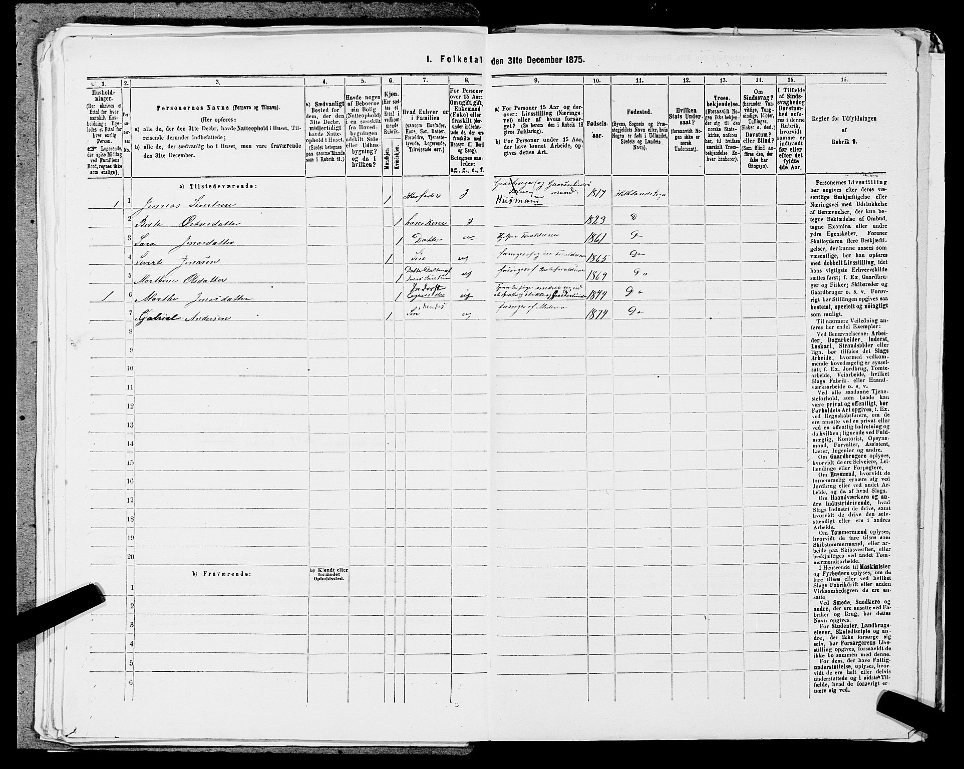 SAST, 1875 census for 1115P Helleland, 1875, p. 411