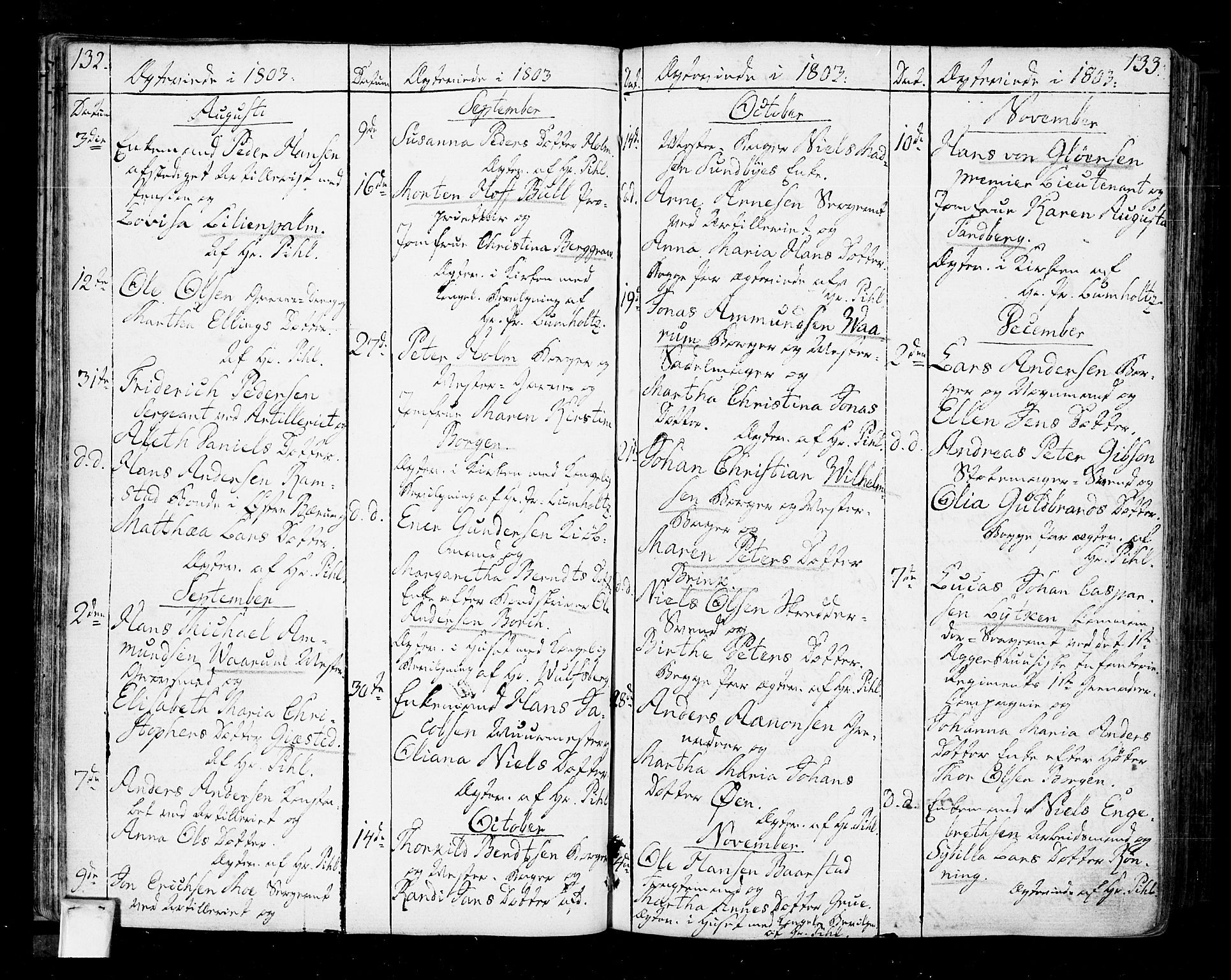 Oslo domkirke Kirkebøker, SAO/A-10752/F/Fa/L0005: Parish register (official) no. 5, 1787-1806, p. 132-133