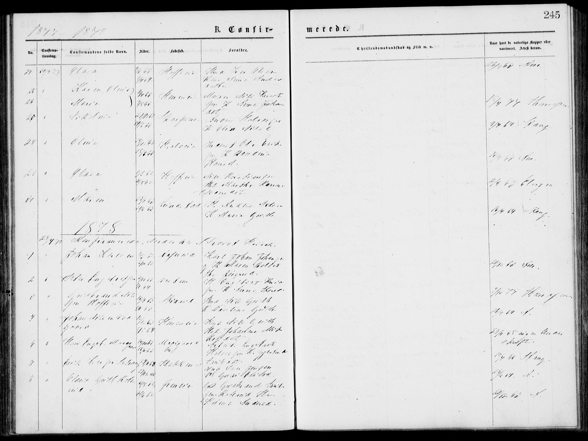 Norderhov kirkebøker, SAKO/A-237/G/Gb/L0001: Parish register (copy) no. II 1, 1876-1899, p. 245
