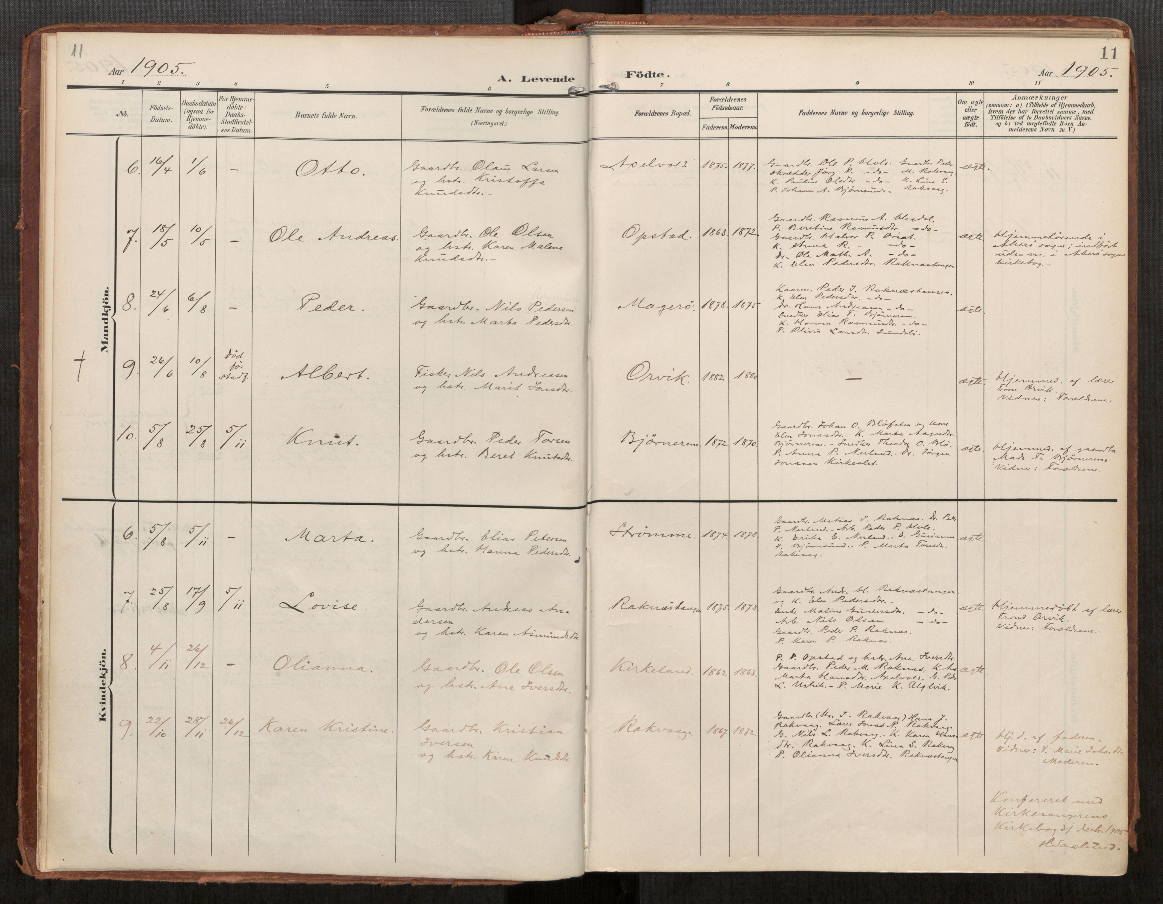 Ministerialprotokoller, klokkerbøker og fødselsregistre - Møre og Romsdal, AV/SAT-A-1454/563/L0740: Parish register (official) no. 563A02, 1903-1923, p. 11