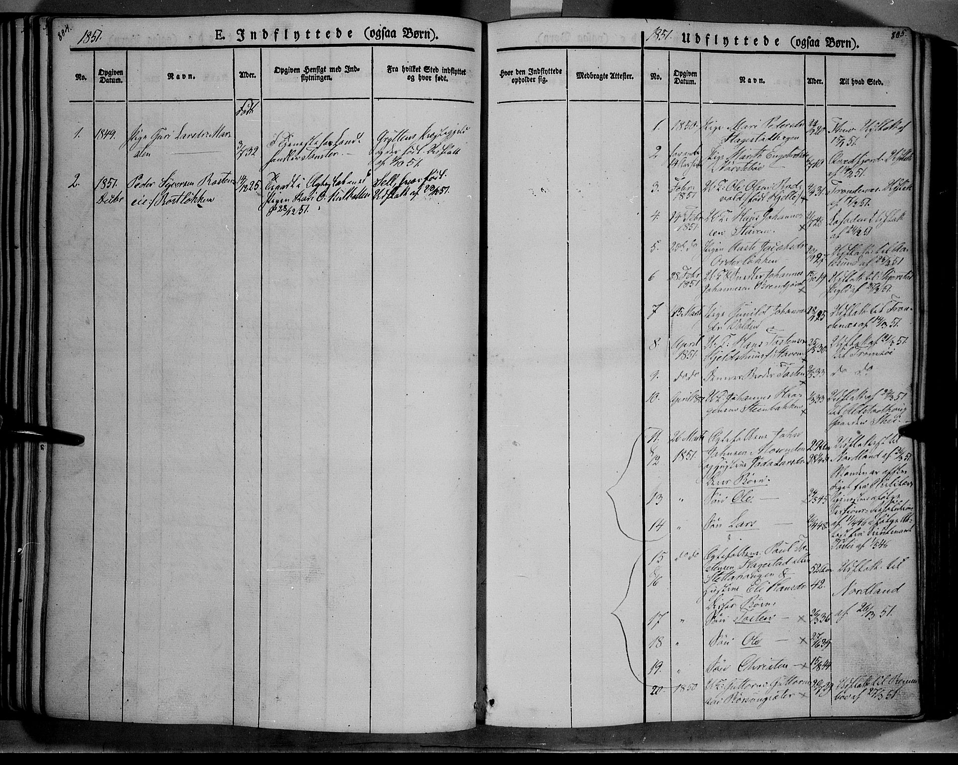 Lesja prestekontor, SAH/PREST-068/H/Ha/Haa/L0006: Parish register (official) no. 6B, 1843-1854, p. 804-805