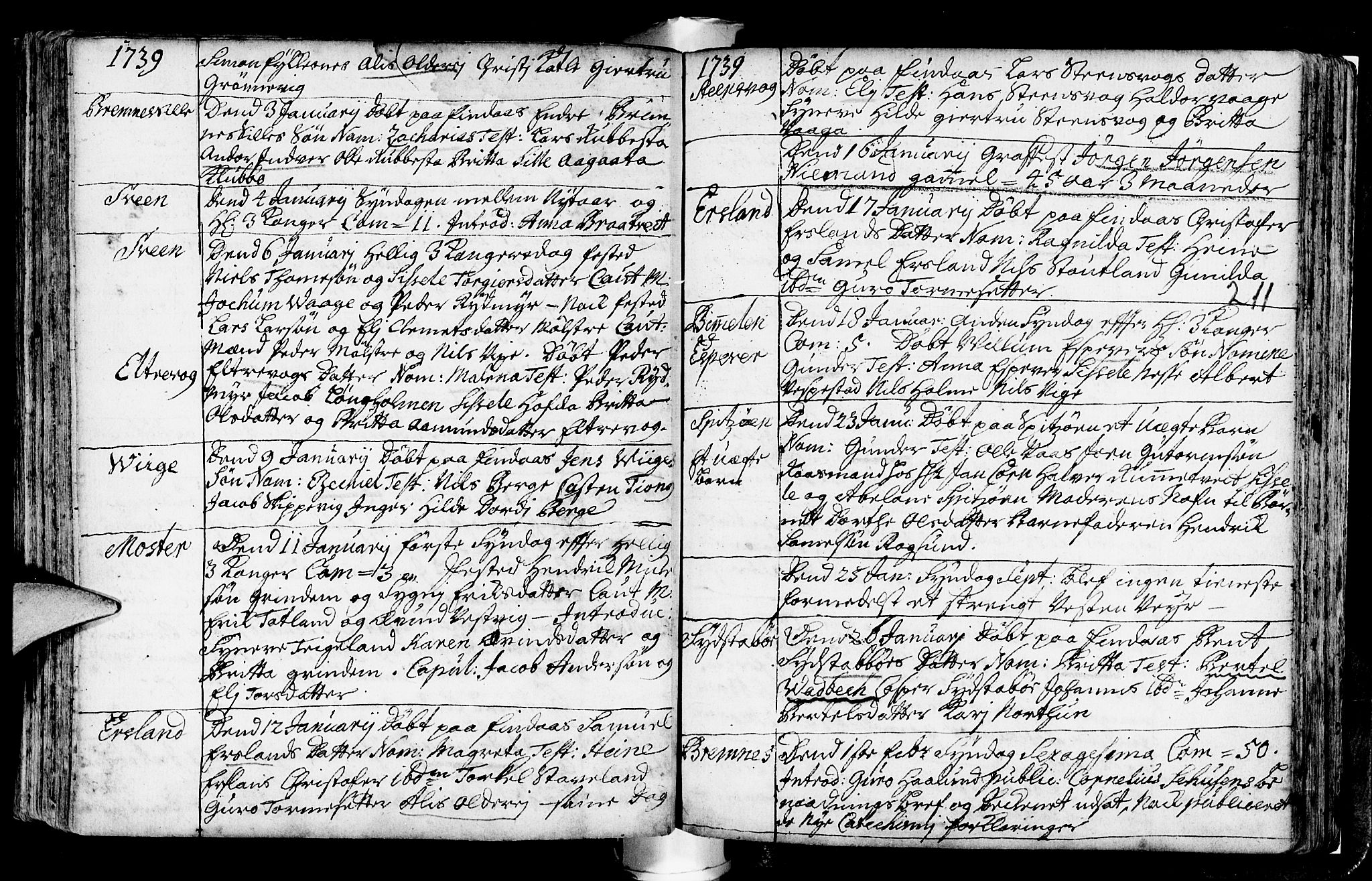 Finnås sokneprestembete, AV/SAB-A-99925/H/Ha/Haa/Haaa/L0001: Parish register (official) no. A 1, 1718-1744, p. 211